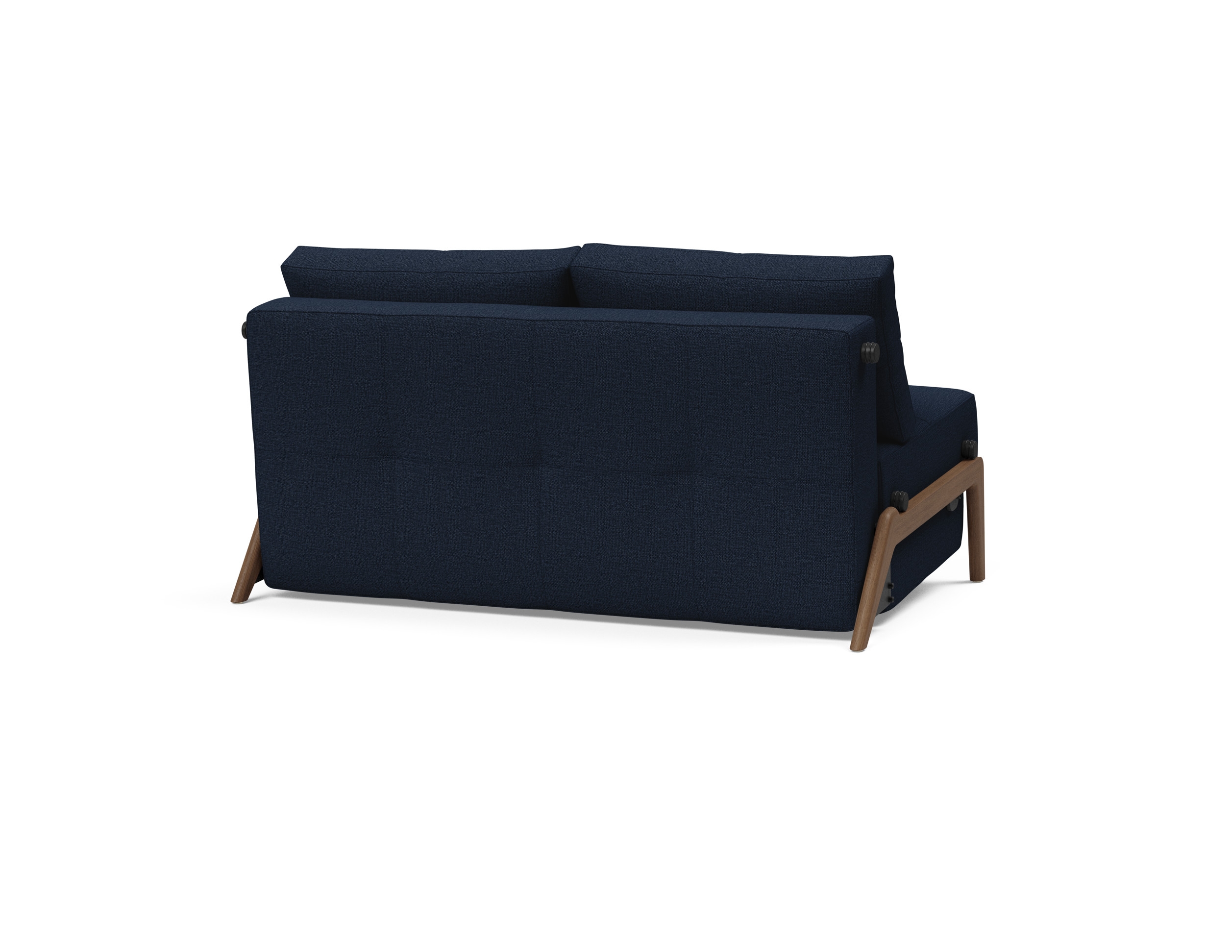 Cubed Deluxe Fabric Sofa Bed w/Dark Wood Legs, Full Size