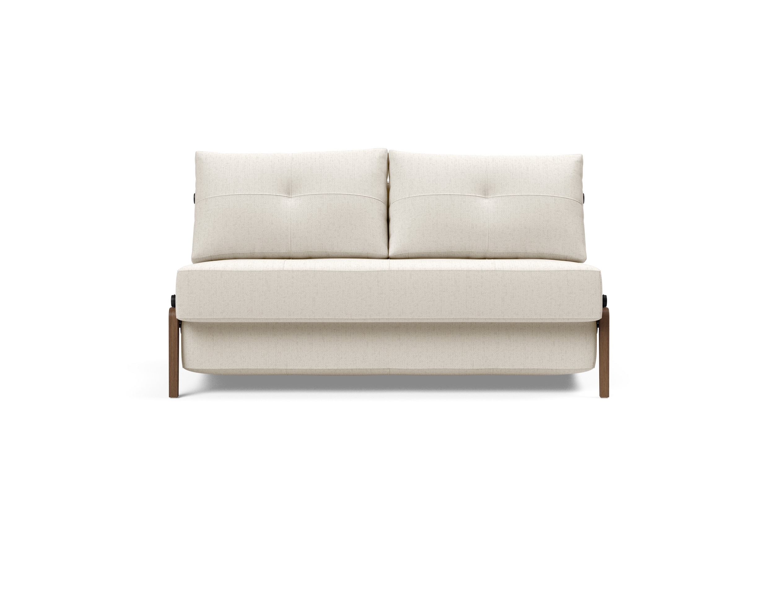 Cubed Deluxe Fabric Sofa Bed w/Dark Wood Legs, Full Size