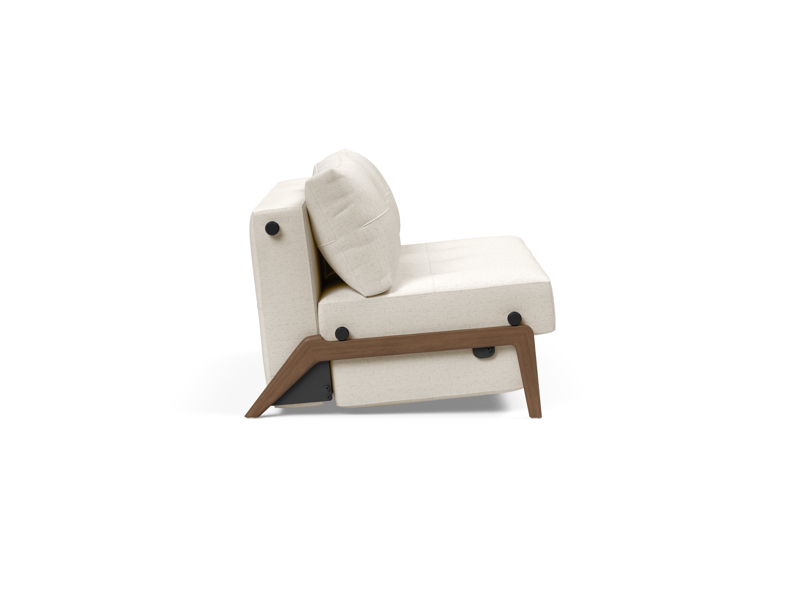 Cubed Deluxe Fabric Sofa Bed w/Dark Wood Legs, Full Size
