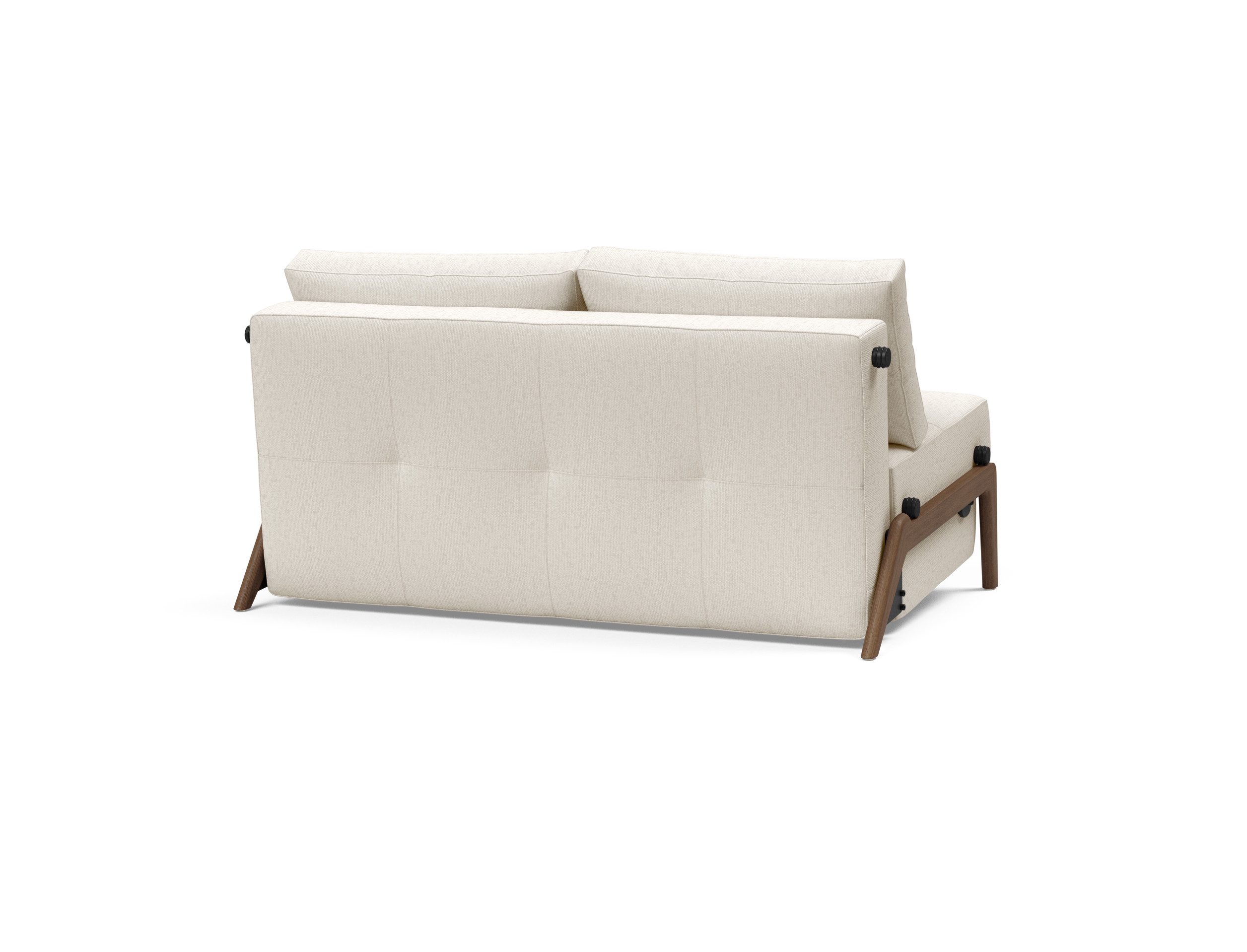 Cubed Deluxe Fabric Sofa Bed w/Dark Wood Legs, Full Size