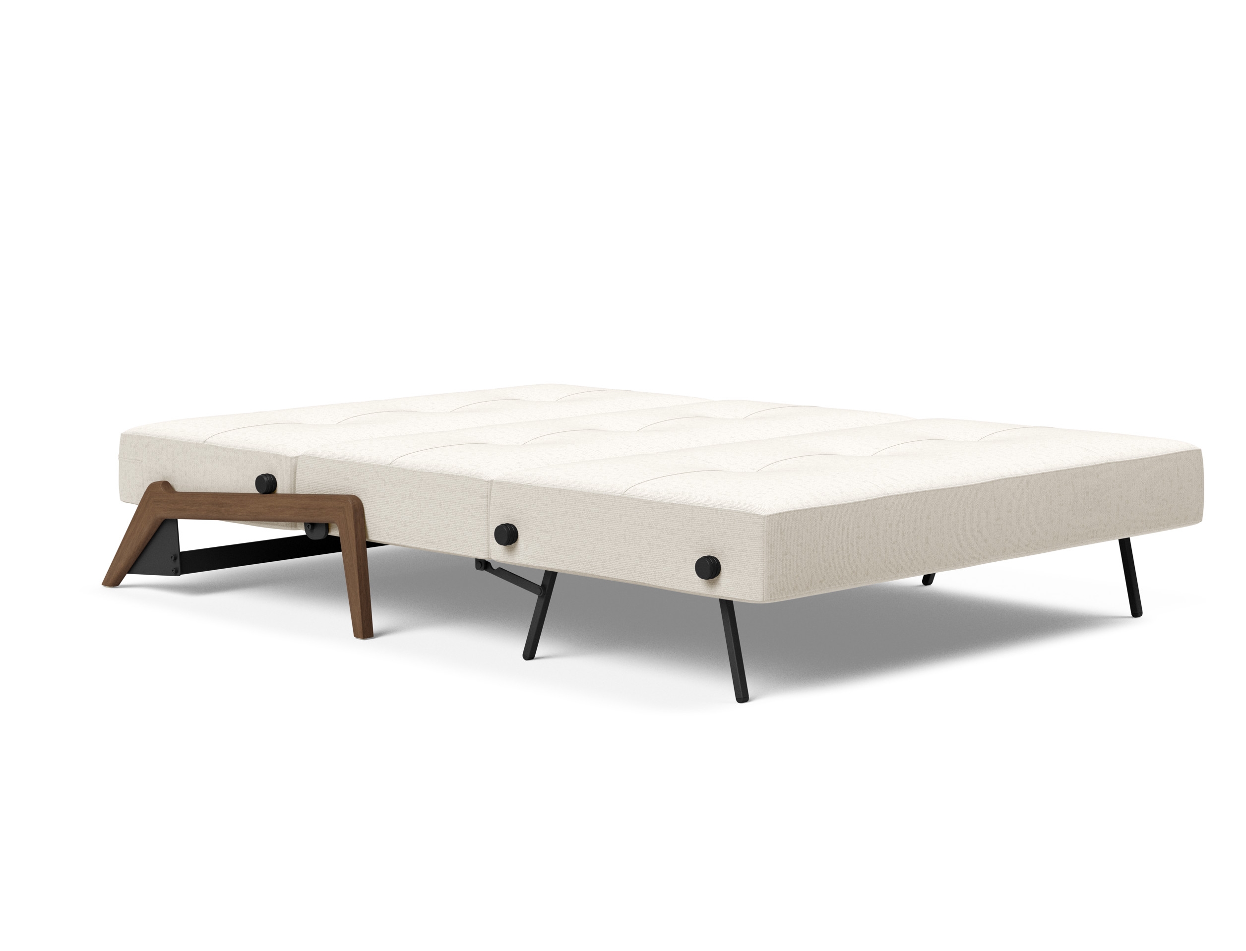 Cubed Deluxe Fabric Sofa Bed w/Dark Wood Legs, Full Size