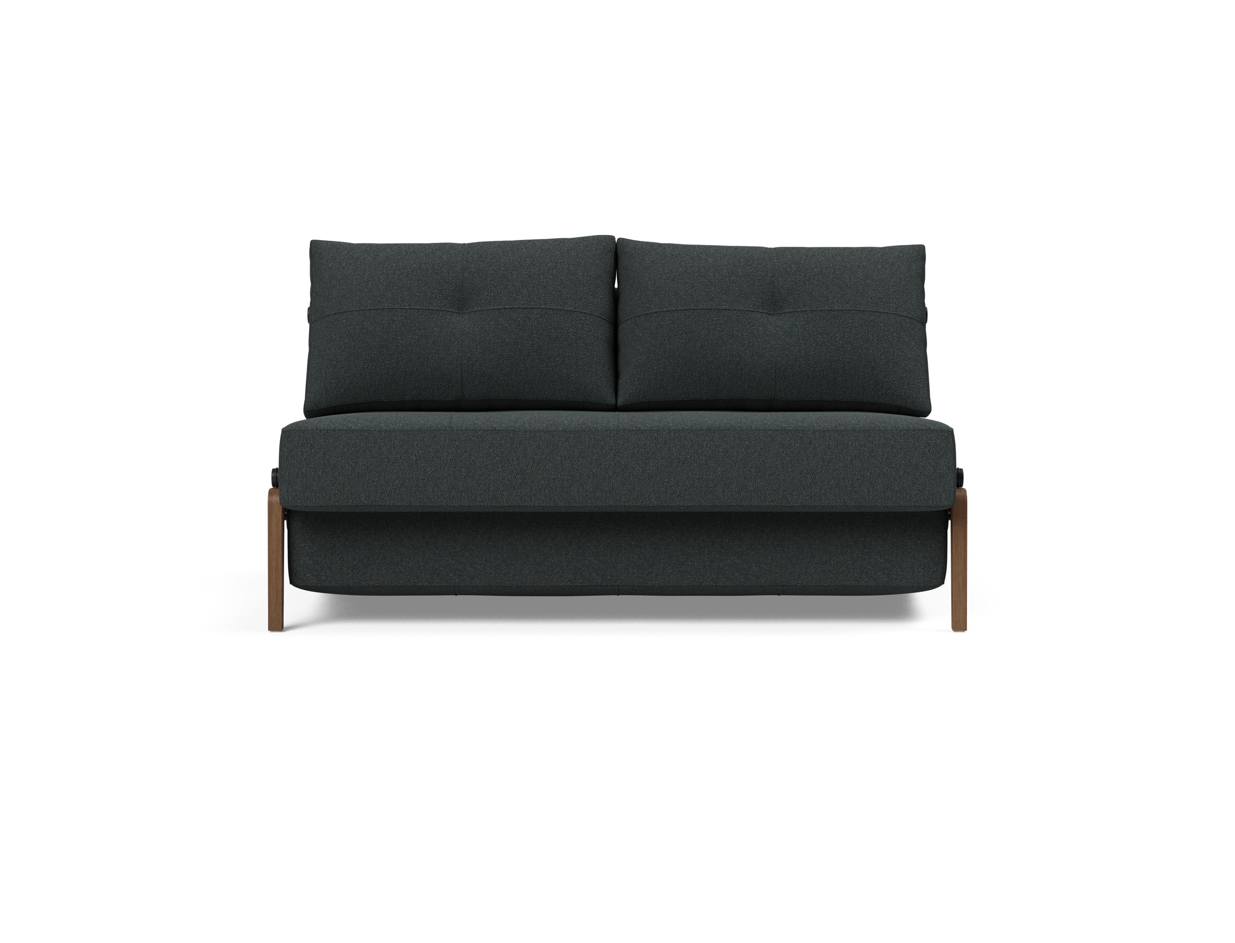 Cubed Deluxe Fabric Sofa Bed w/Dark Wood Legs, Full Size