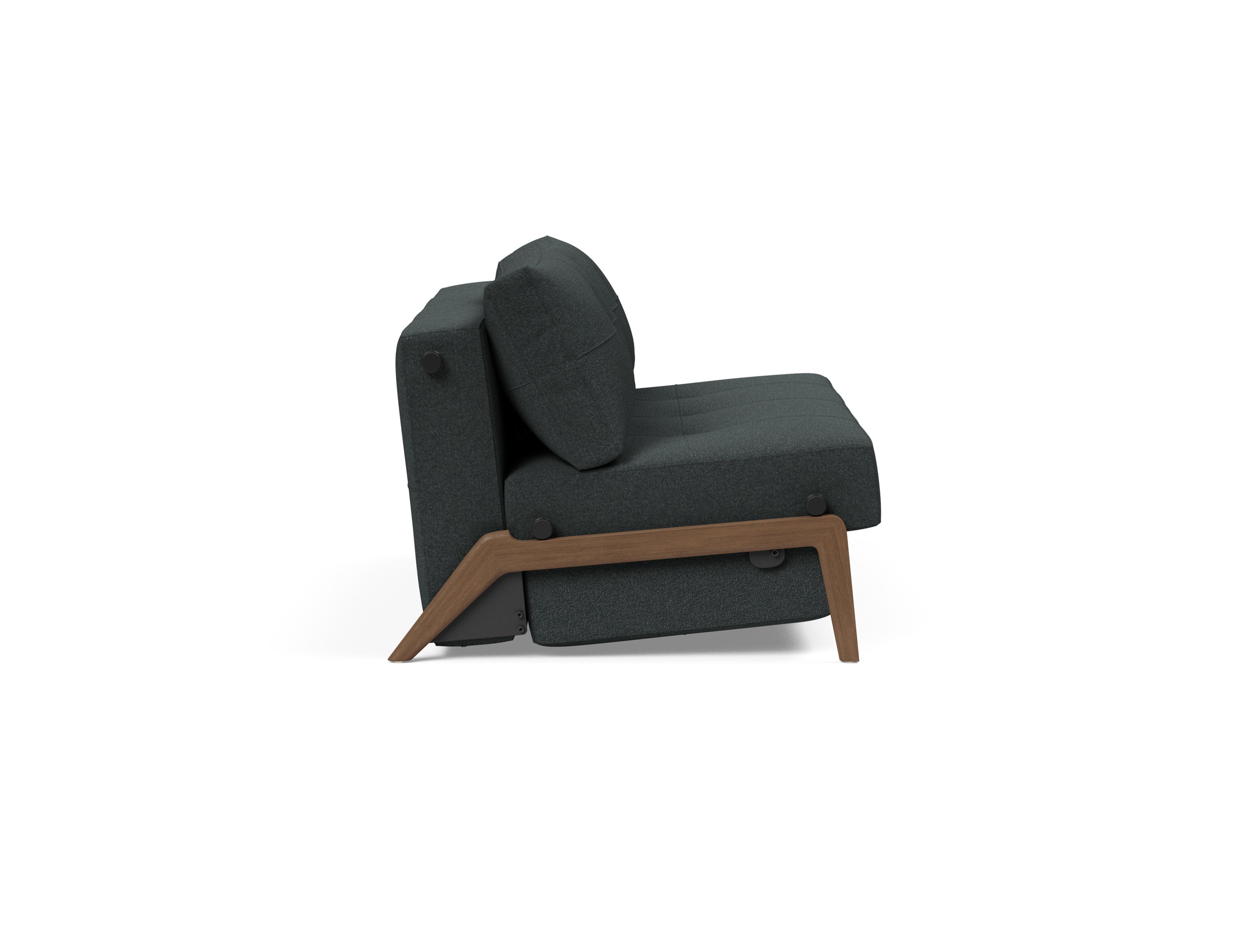 Cubed Deluxe Fabric Sofa Bed w/Dark Wood Legs, Full Size