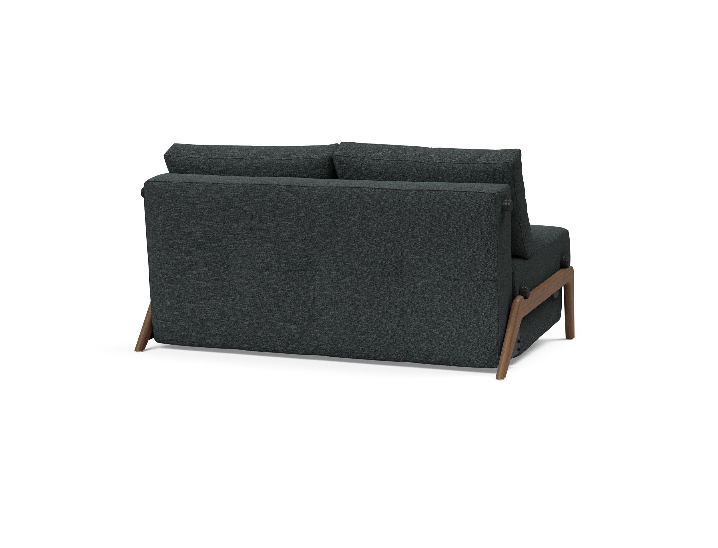 Cubed Deluxe Fabric Sofa Bed w/Dark Wood Legs, Full Size