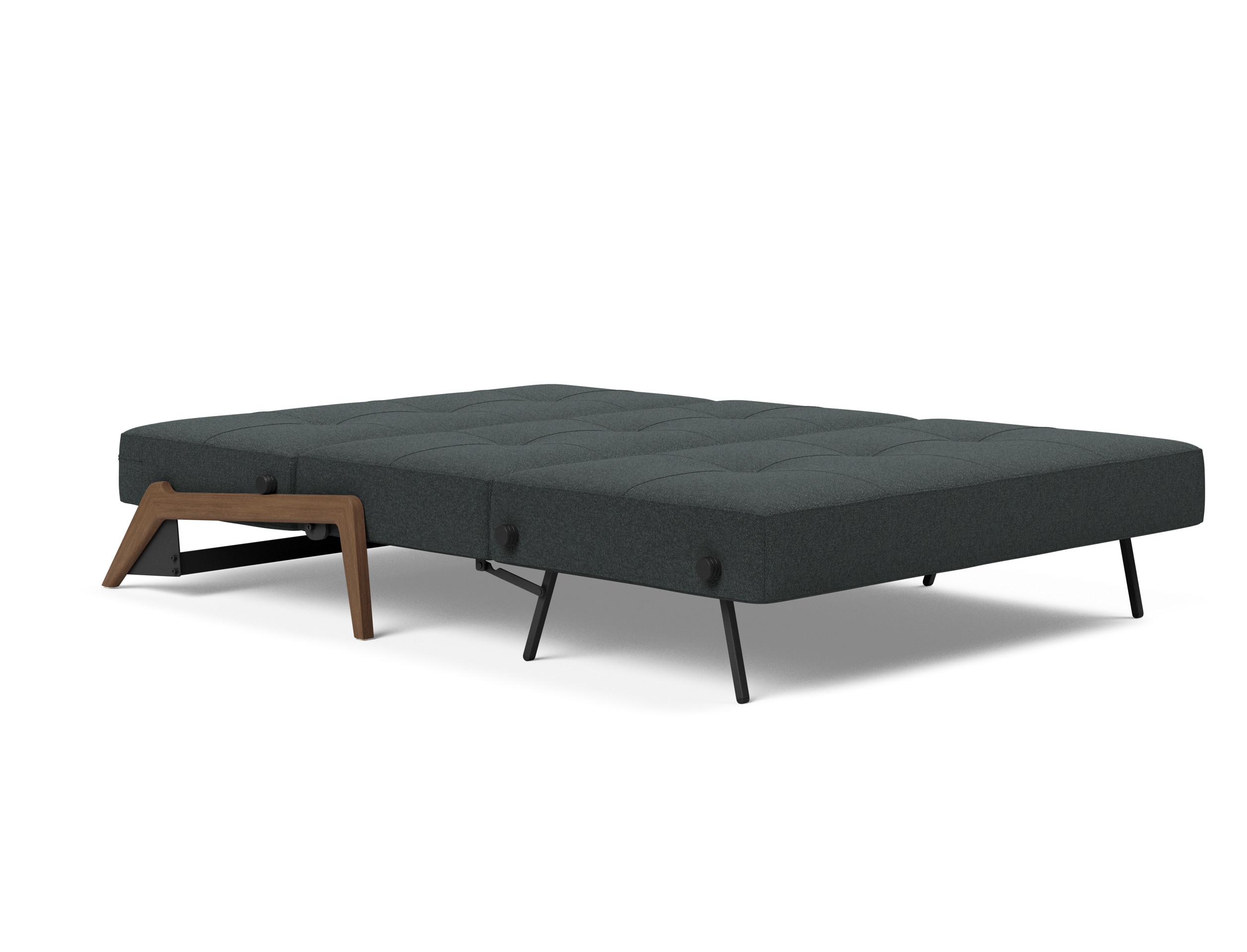 Cubed Deluxe Fabric Sofa Bed w/Dark Wood Legs, Full Size