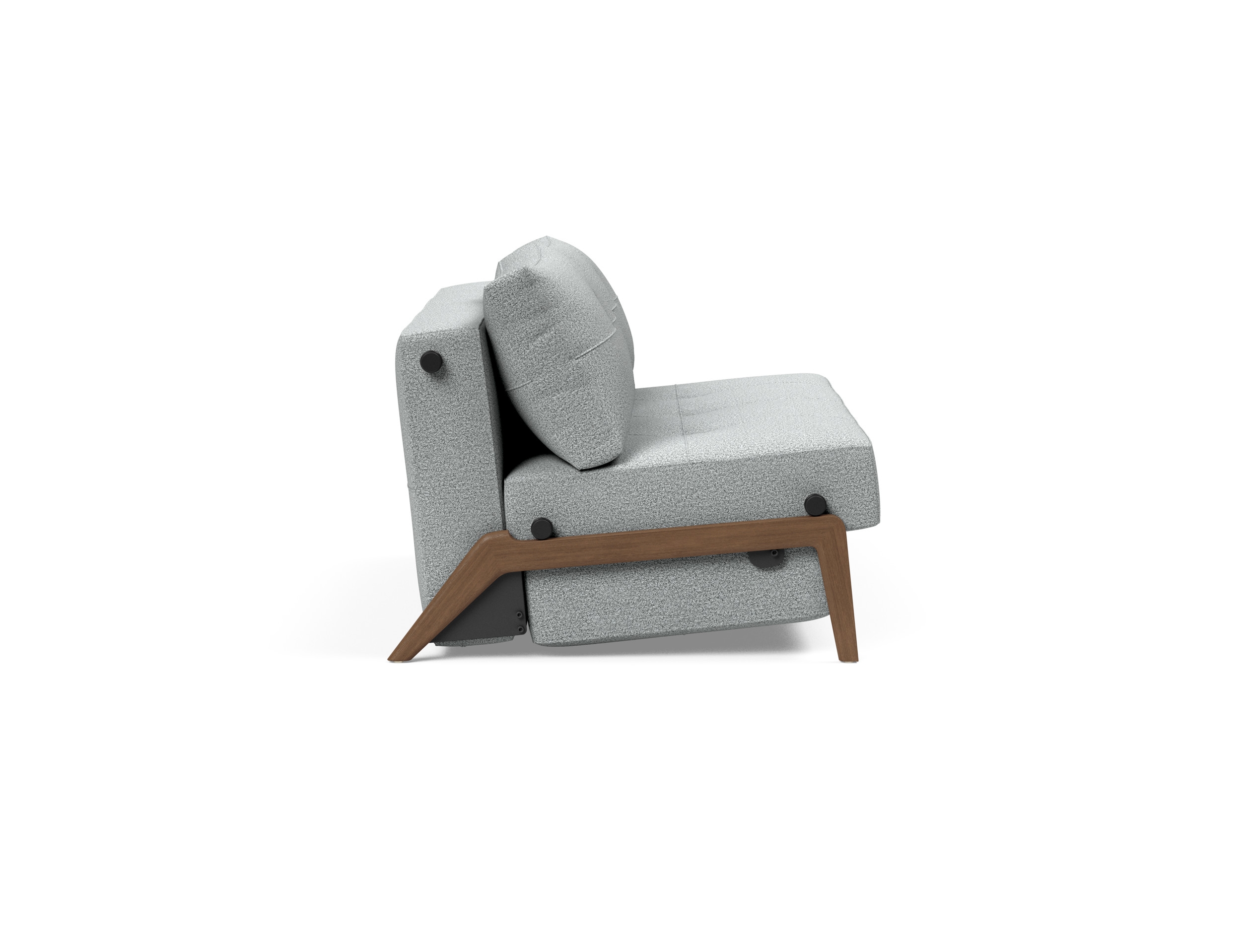 Cubed Deluxe Fabric Sofa Bed w/Dark Wood Legs, Full Size