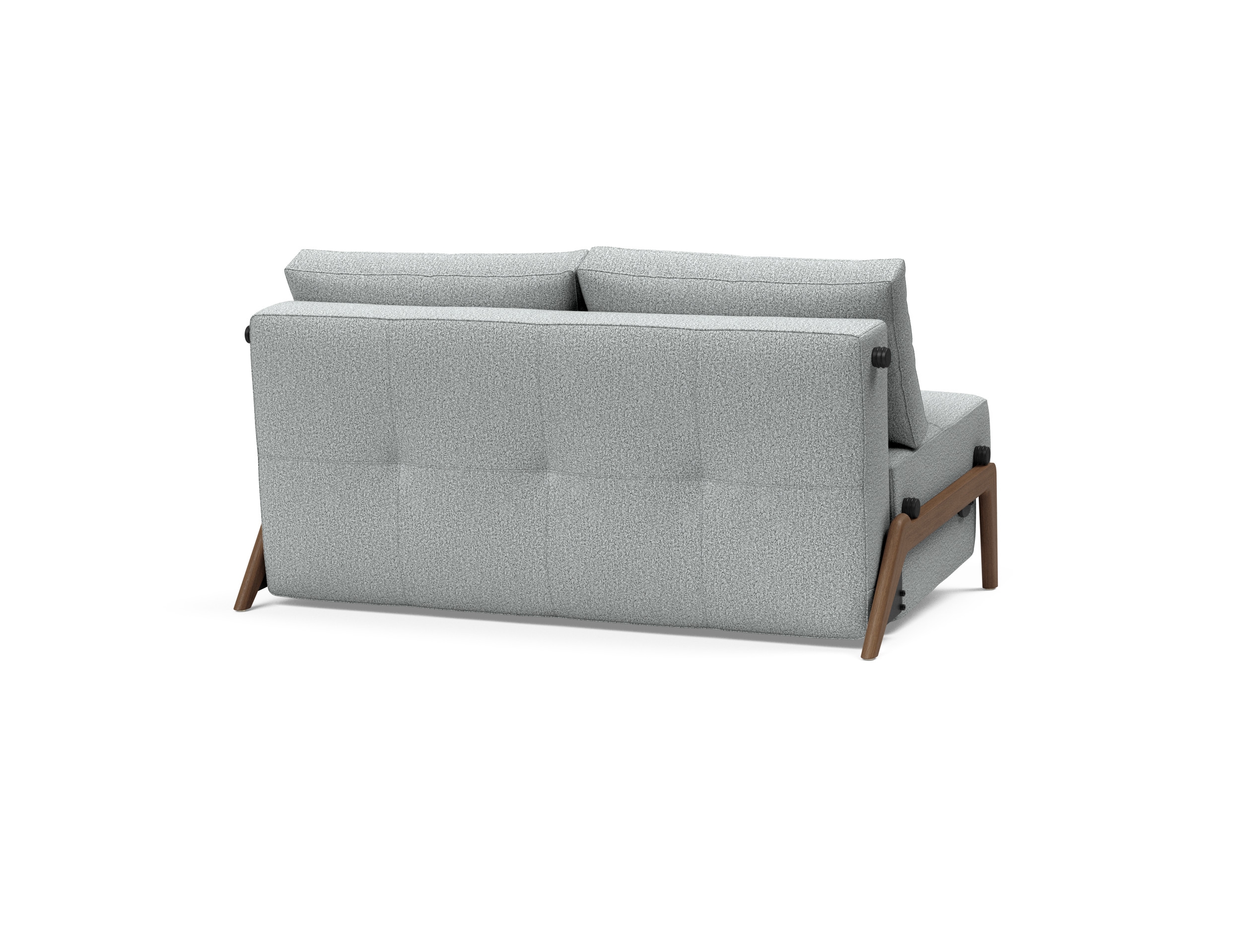 Cubed Deluxe Fabric Sofa Bed w/Dark Wood Legs, Full Size
