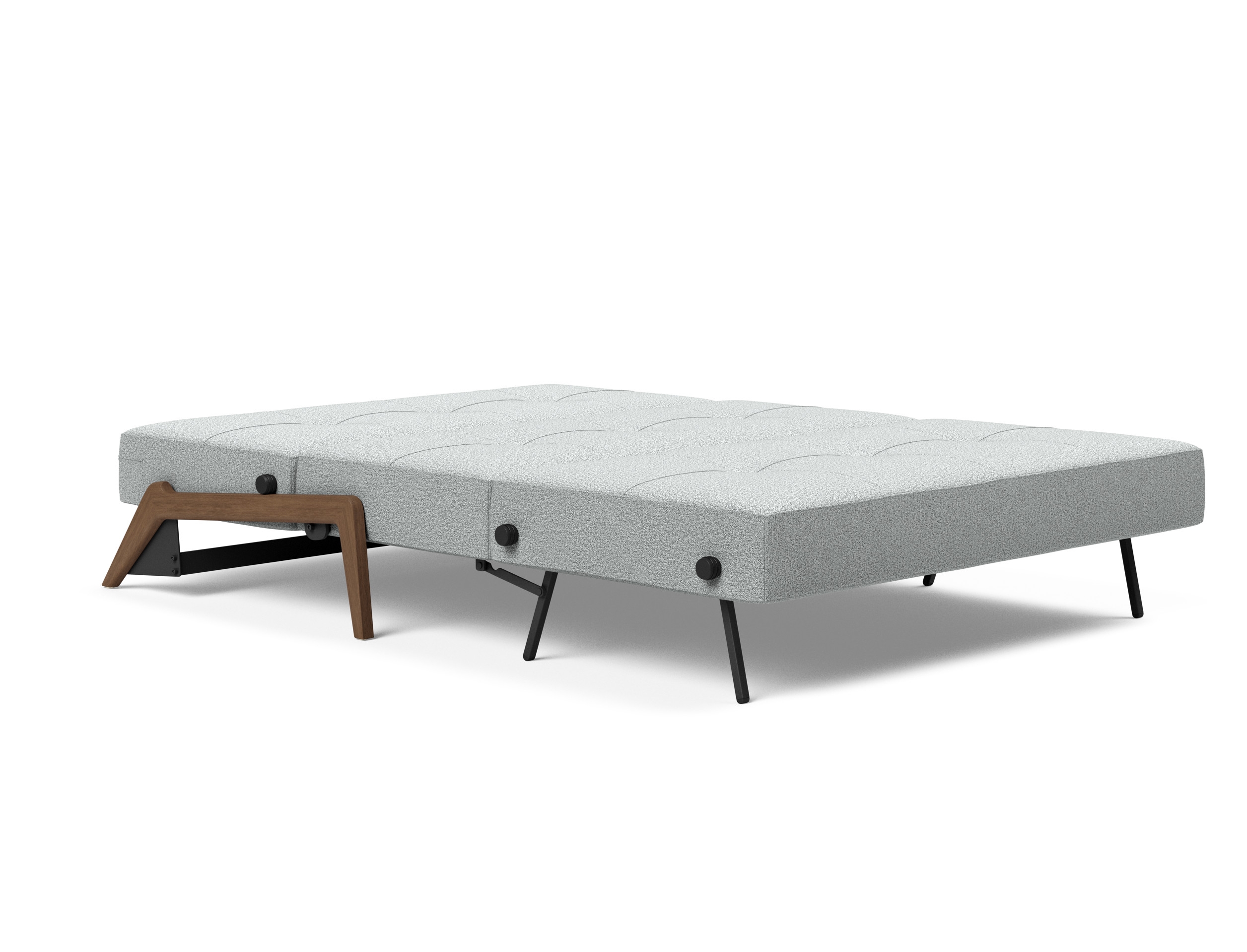 Cubed Deluxe Fabric Sofa Bed w/Dark Wood Legs, Full Size