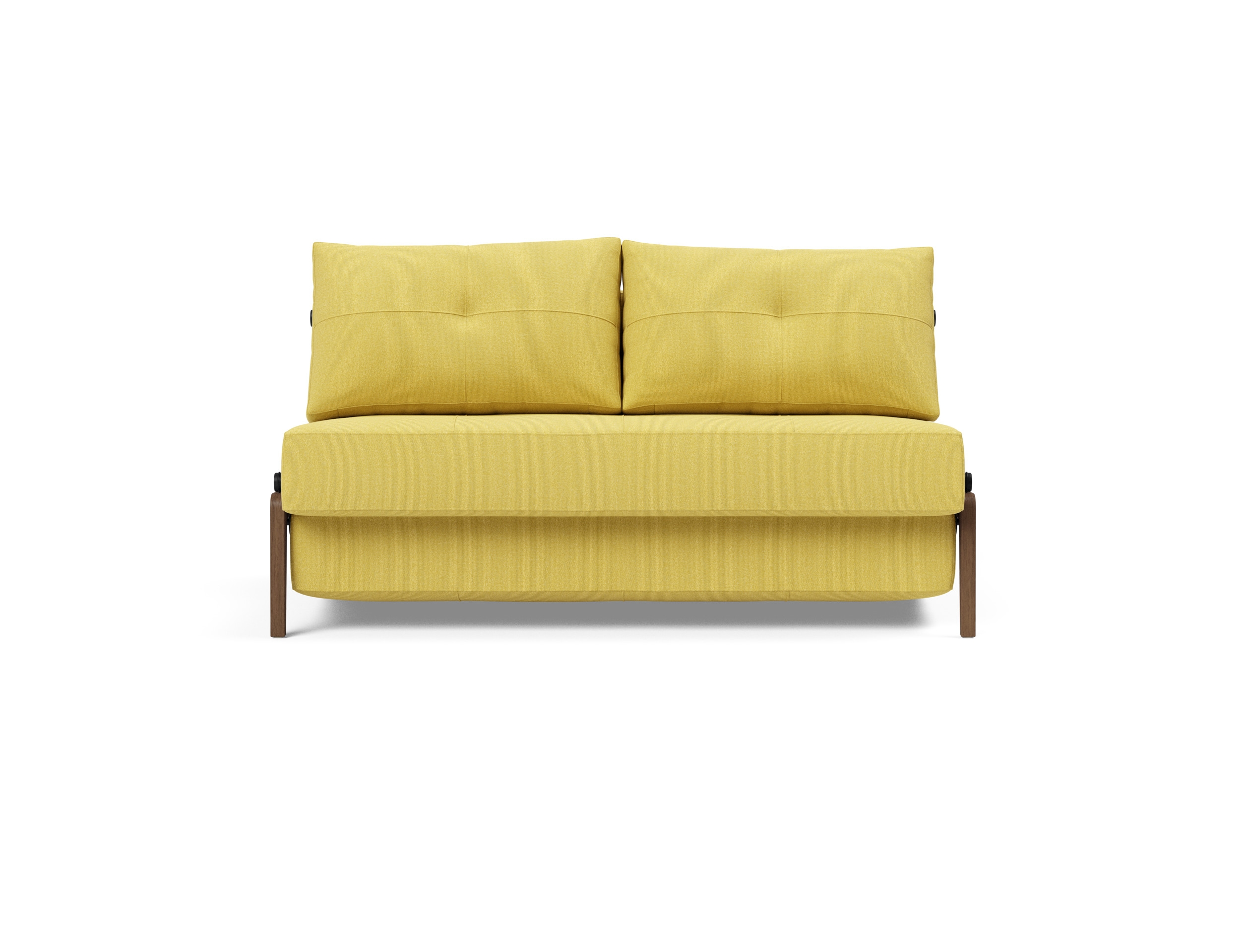 Cubed Deluxe Fabric Sofa Bed w/Dark Wood Legs, Full Size