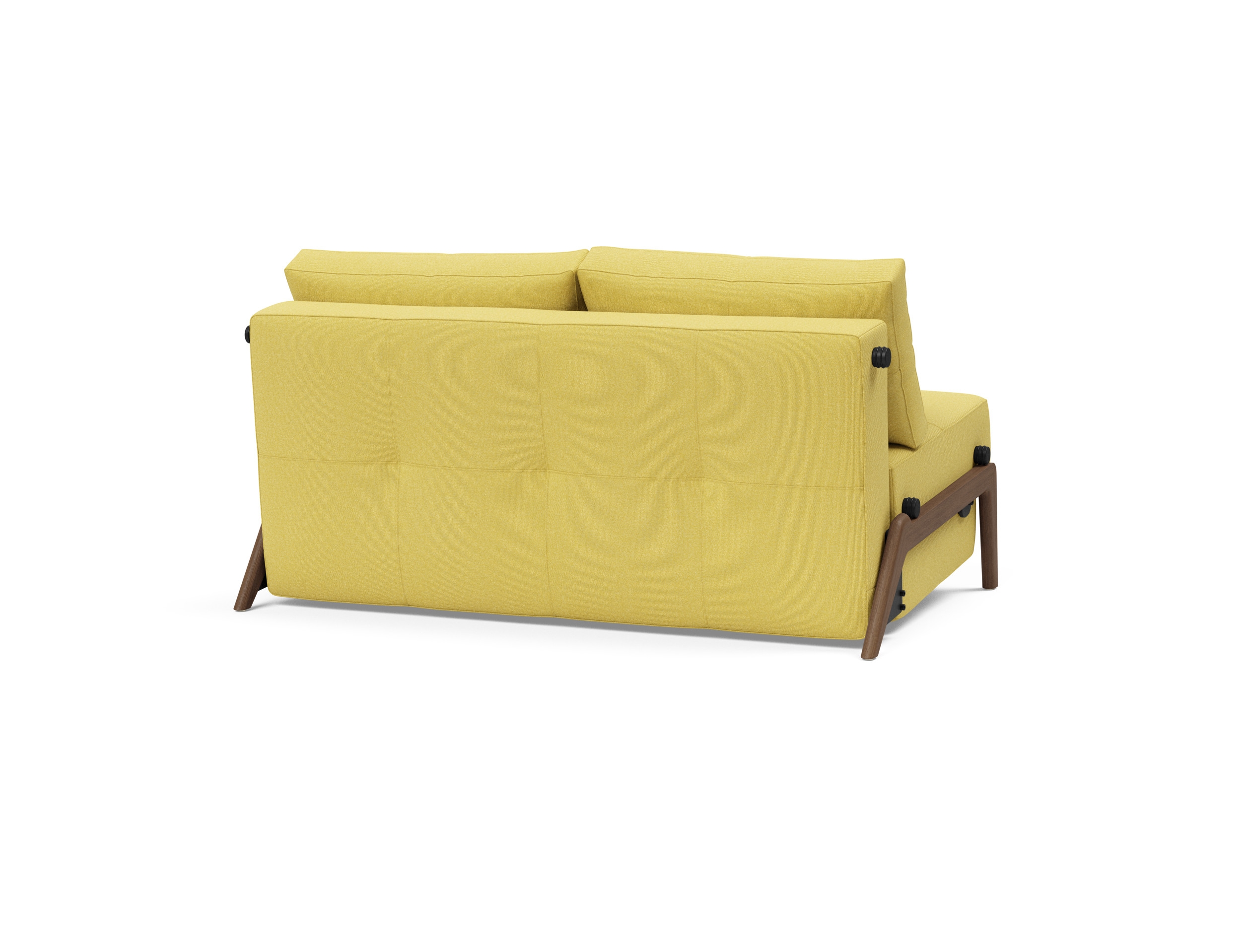Cubed Deluxe Fabric Sofa Bed w/Dark Wood Legs, Full Size