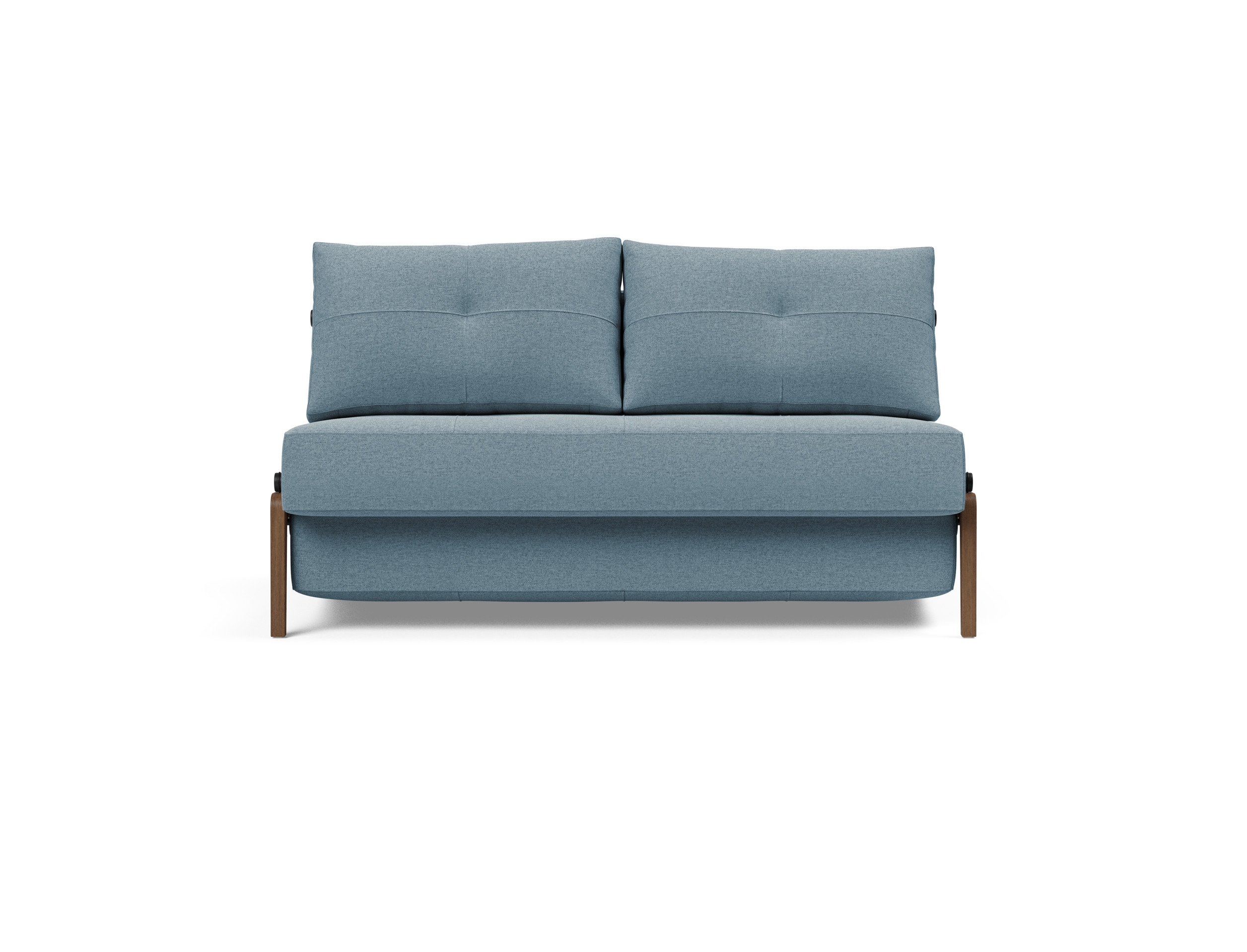Cubed Deluxe Fabric Sofa Bed w/Dark Wood Legs, Full Size