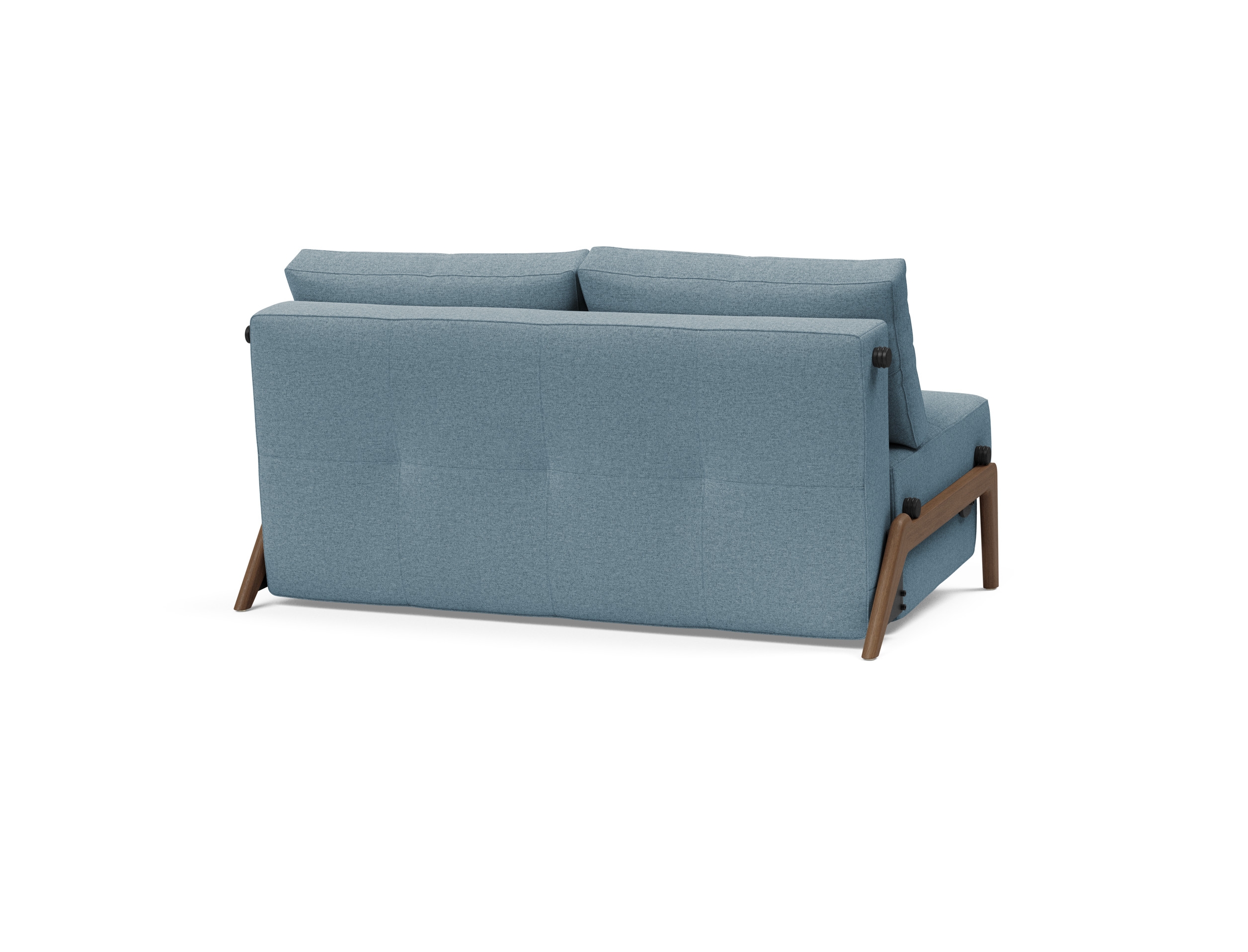 Cubed Deluxe Fabric Sofa Bed w/Dark Wood Legs, Full Size
