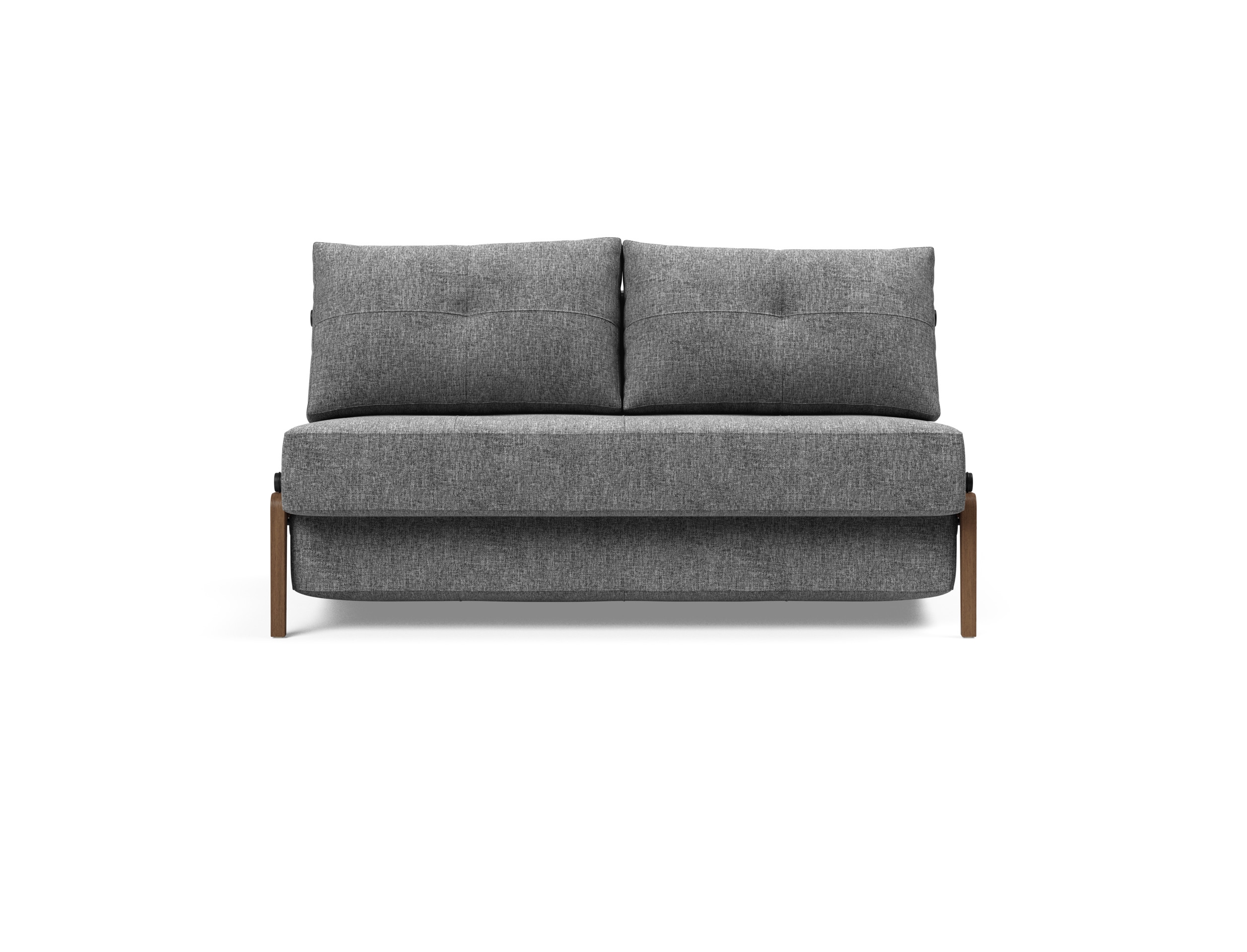 Cubed Deluxe Fabric Sofa Bed w/Dark Wood Legs, Full Size