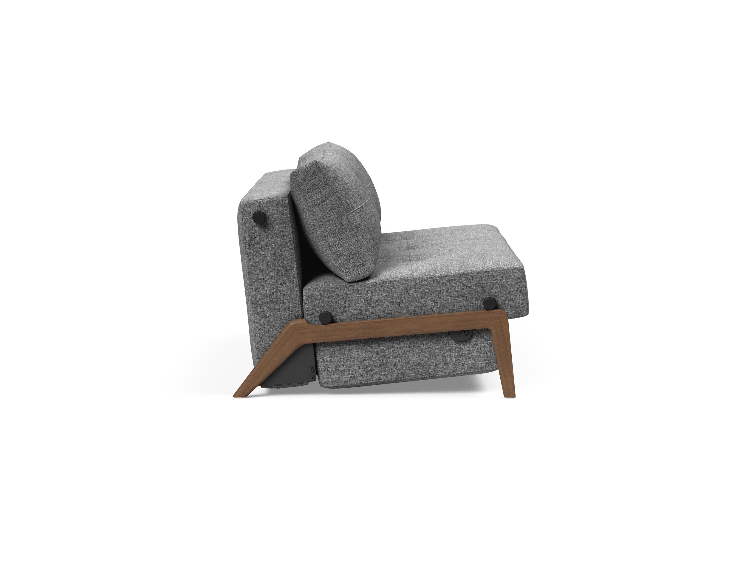 Cubed Deluxe Fabric Sofa Bed w/Dark Wood Legs, Full Size