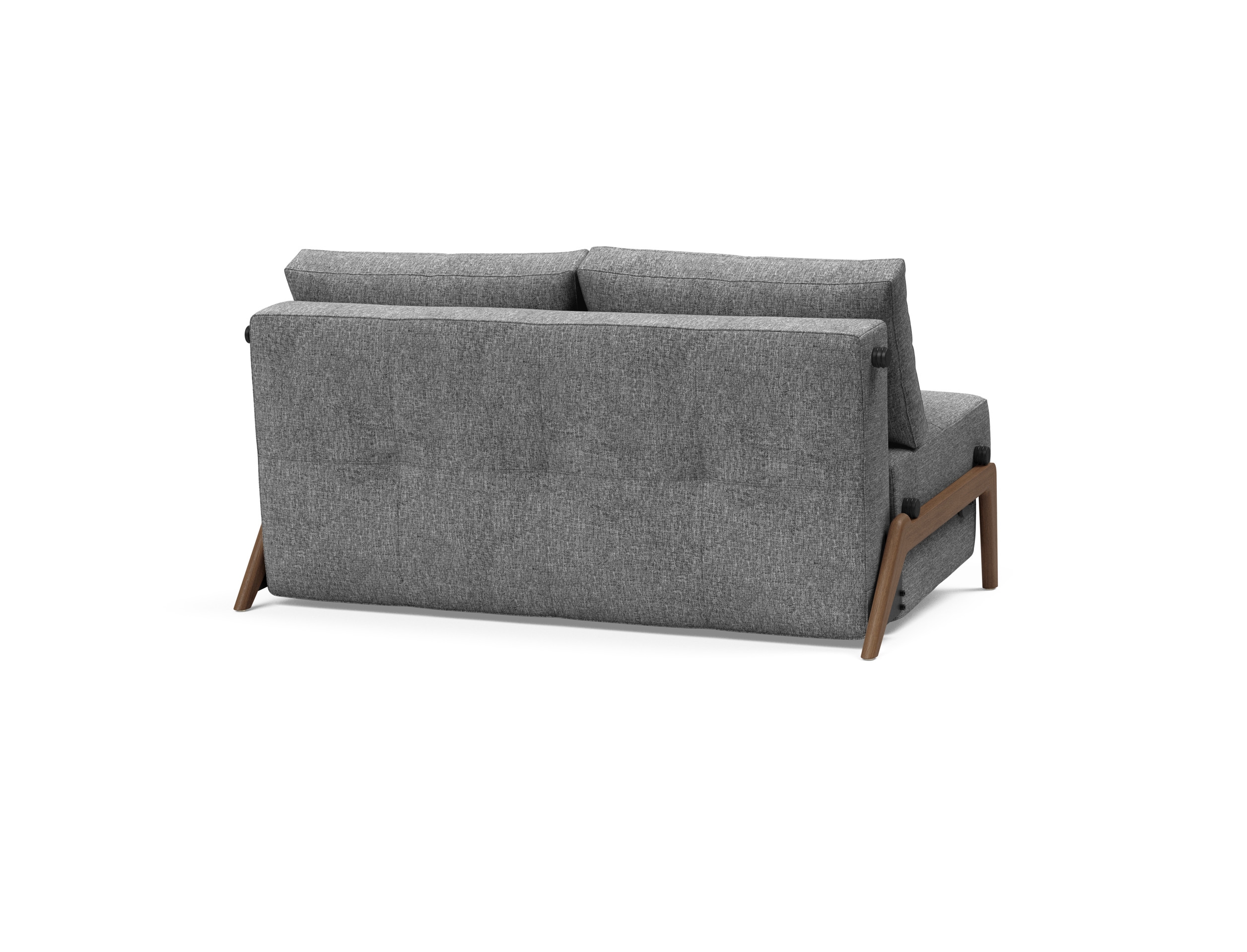 Cubed Deluxe Fabric Sofa Bed w/Dark Wood Legs, Full Size