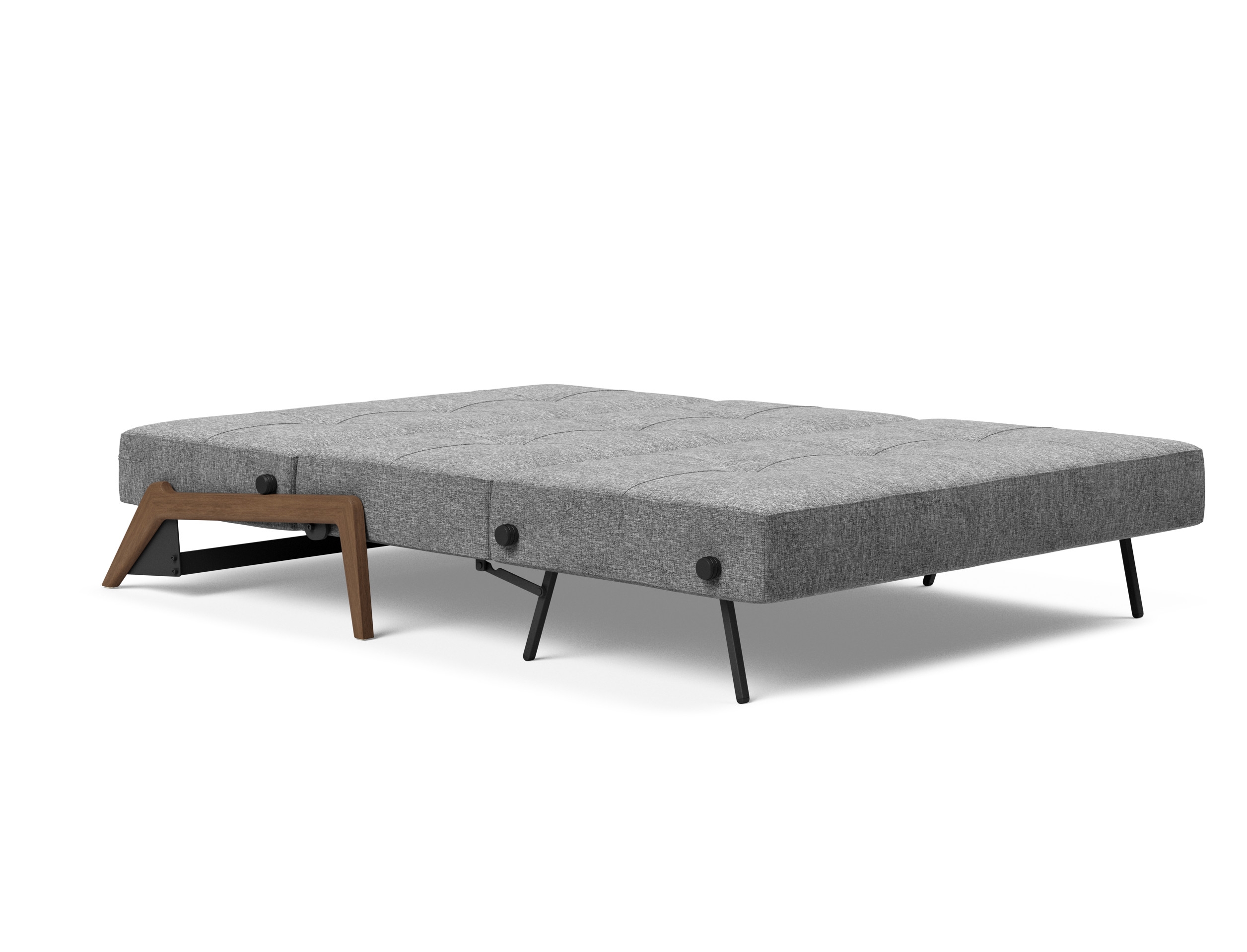 Cubed Deluxe Fabric Sofa Bed w/Dark Wood Legs, Full Size