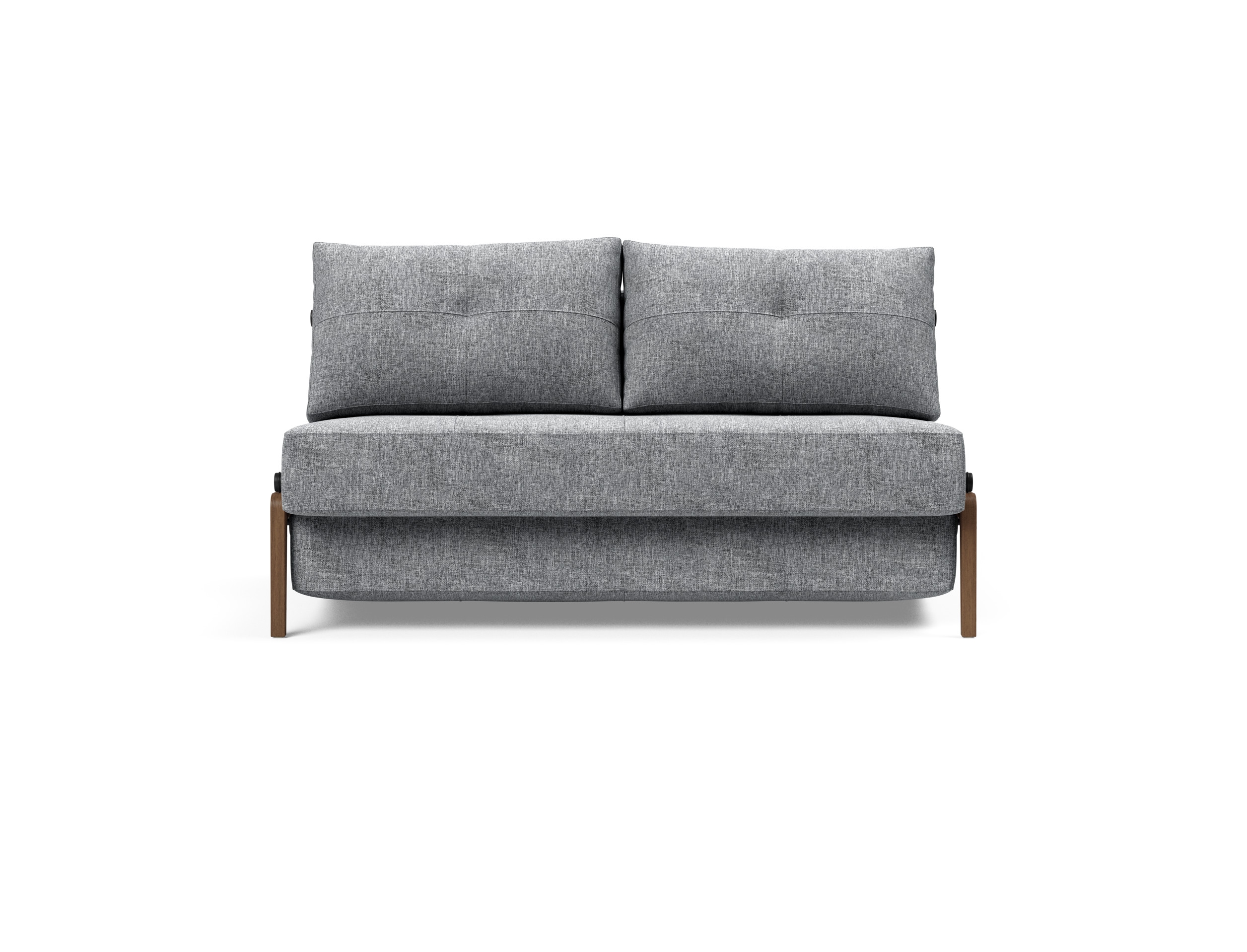 Cubed Deluxe Fabric Sofa Bed w/Dark Wood Legs, Full Size