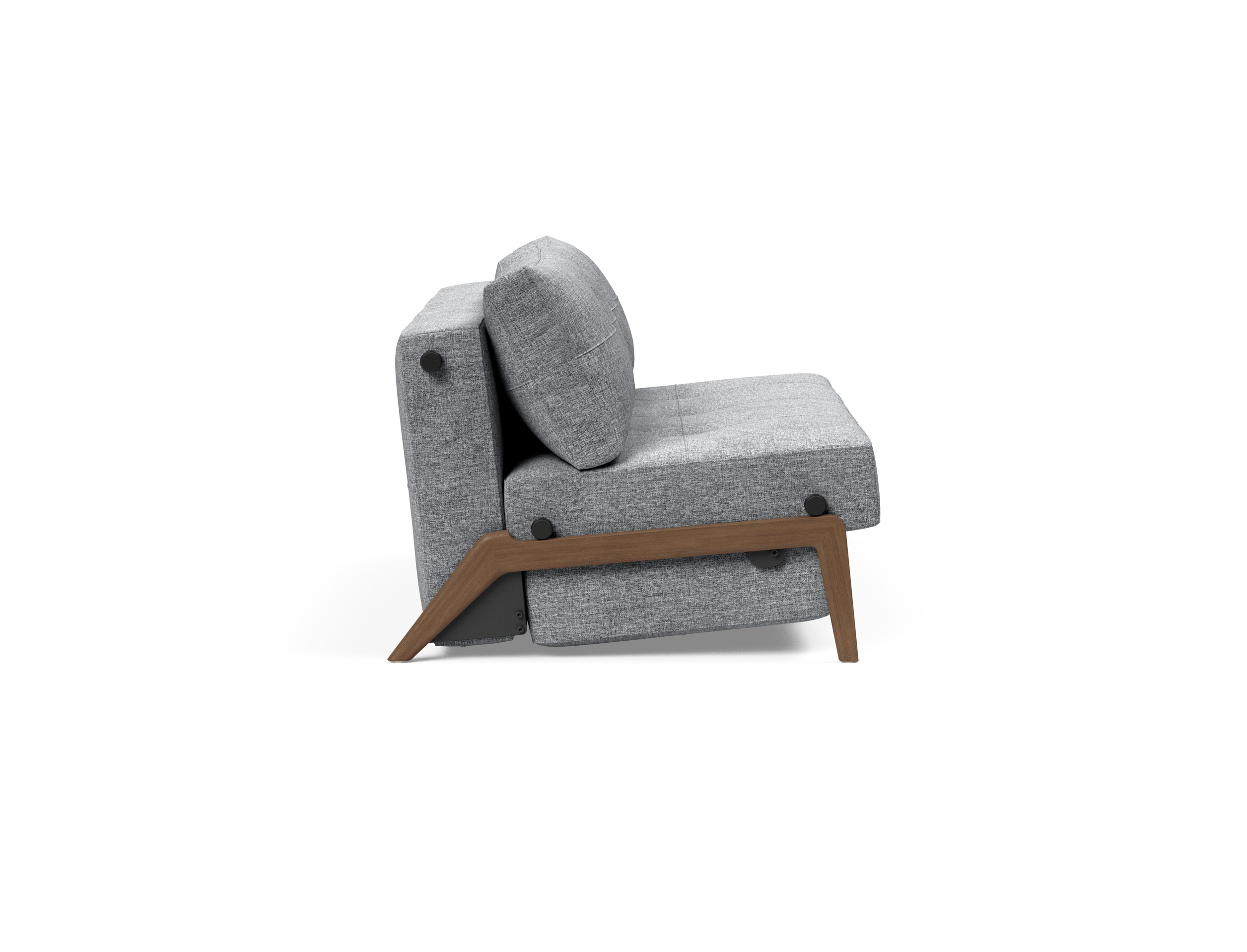 Cubed Deluxe Fabric Sofa Bed w/Dark Wood Legs, Full Size