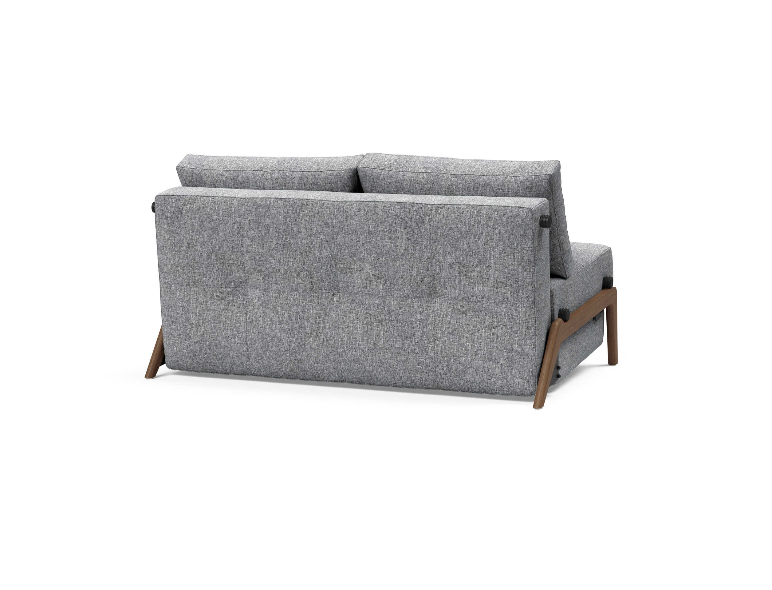 Cubed Deluxe Fabric Sofa Bed w/Dark Wood Legs, Full Size