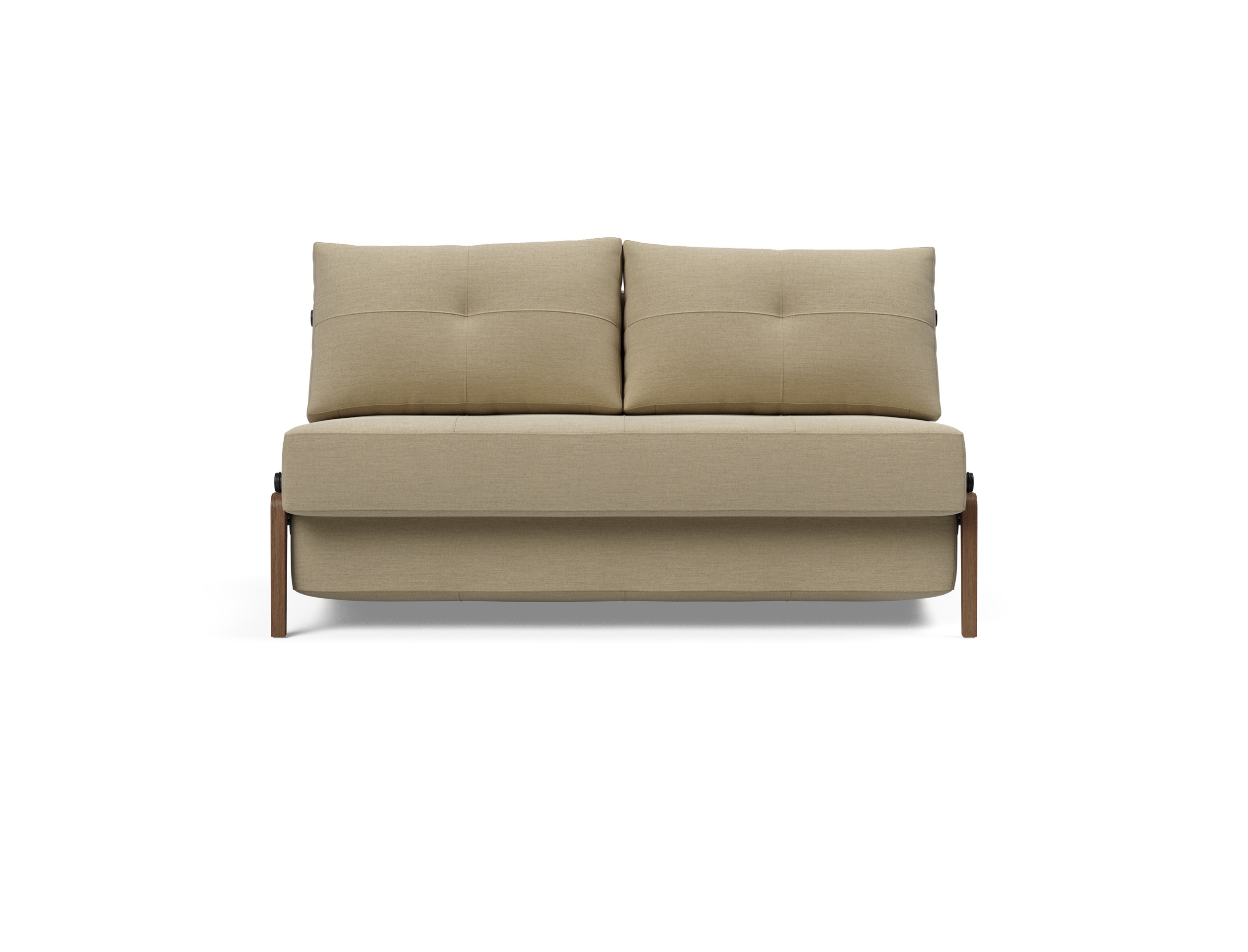 Cubed Deluxe Fabric Sofa Bed w/Dark Wood Legs, Full Size