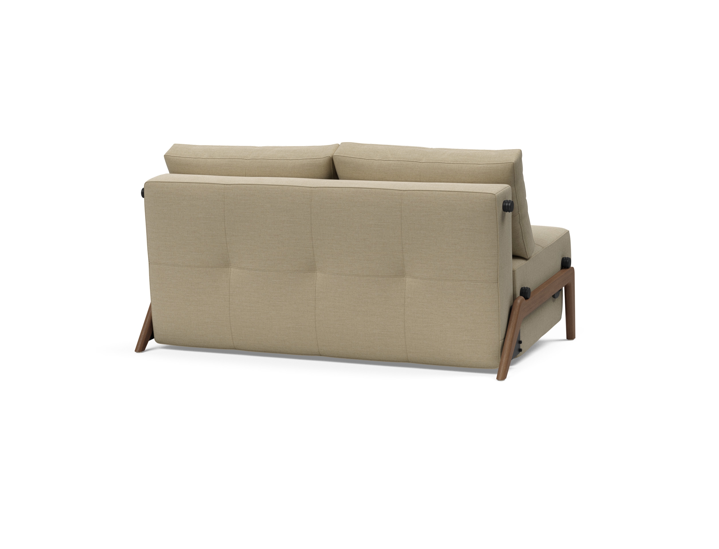 Cubed Deluxe Fabric Sofa Bed w/Dark Wood Legs, Full Size