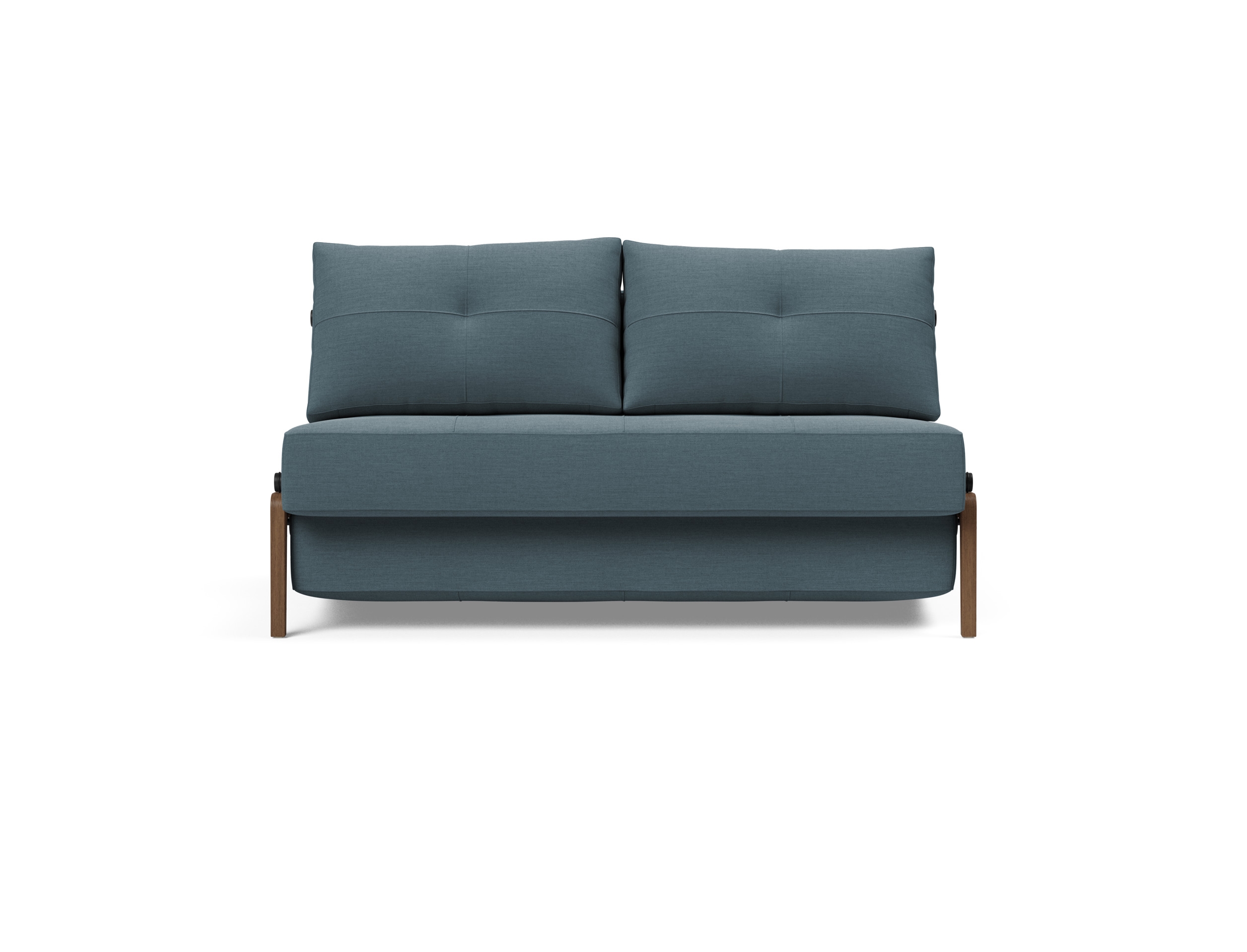 Cubed Deluxe Fabric Sofa Bed w/Dark Wood Legs, Full Size