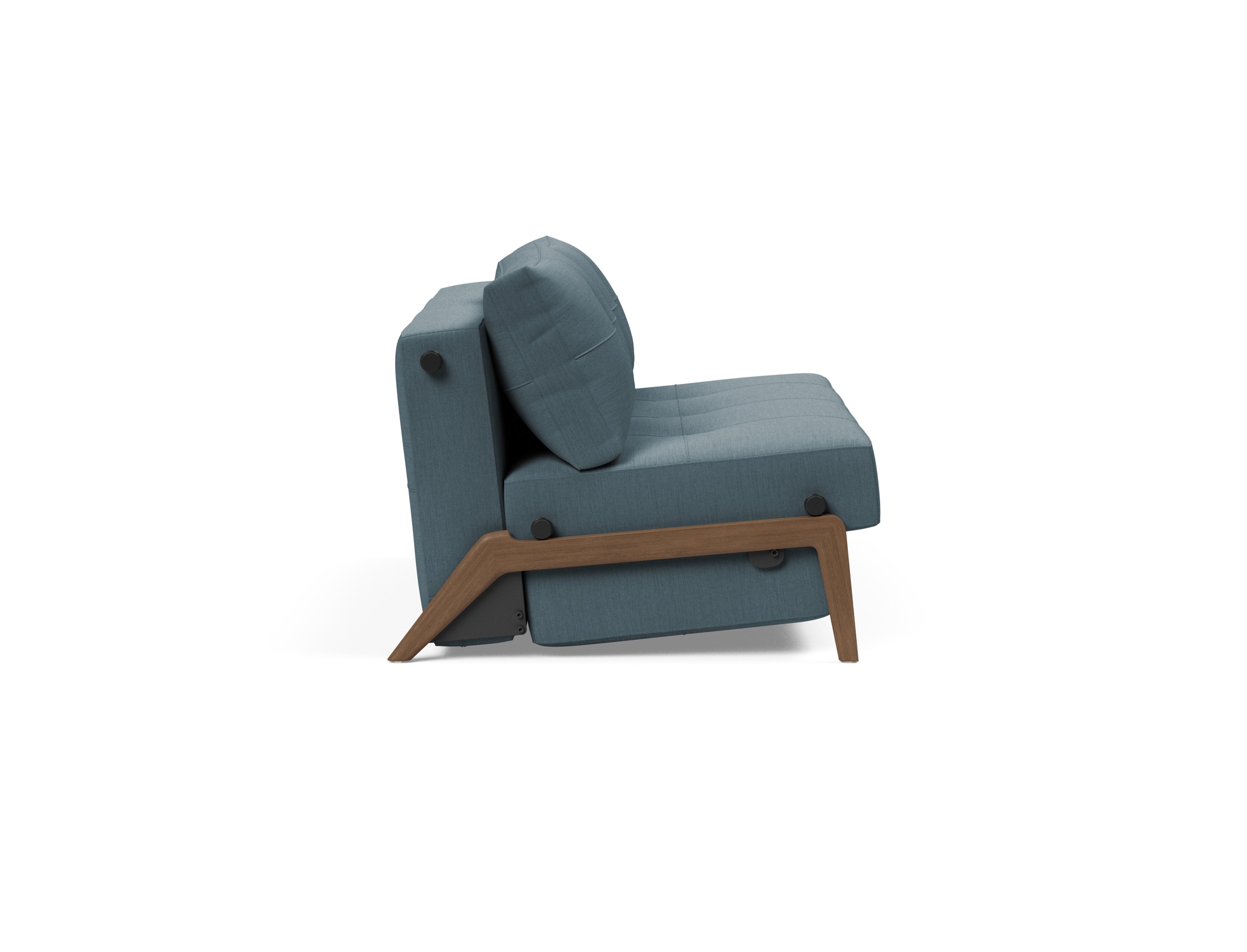 Cubed Deluxe Fabric Sofa Bed w/Dark Wood Legs, Full Size