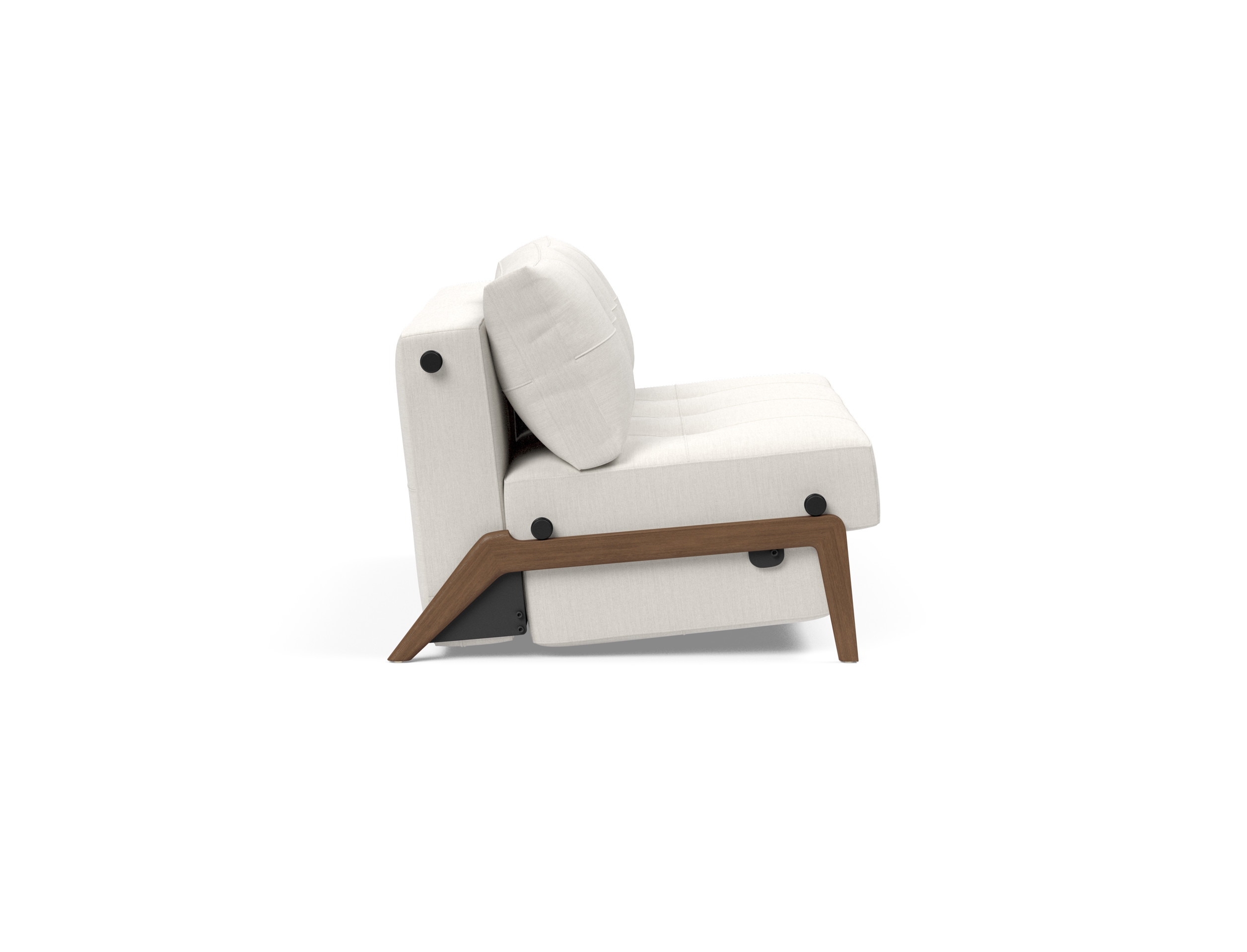 Cubed Deluxe Fabric Sofa Bed w/Dark Wood Legs, Full Size