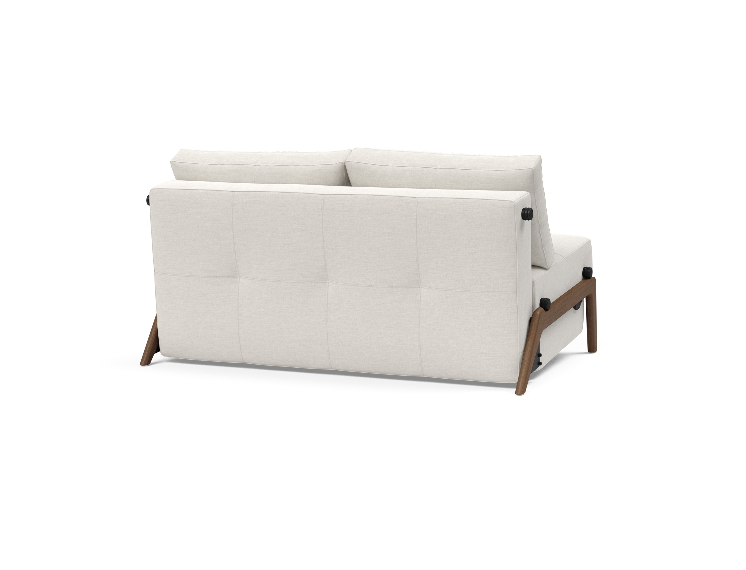 Cubed Deluxe Fabric Sofa Bed w/Dark Wood Legs, Full Size