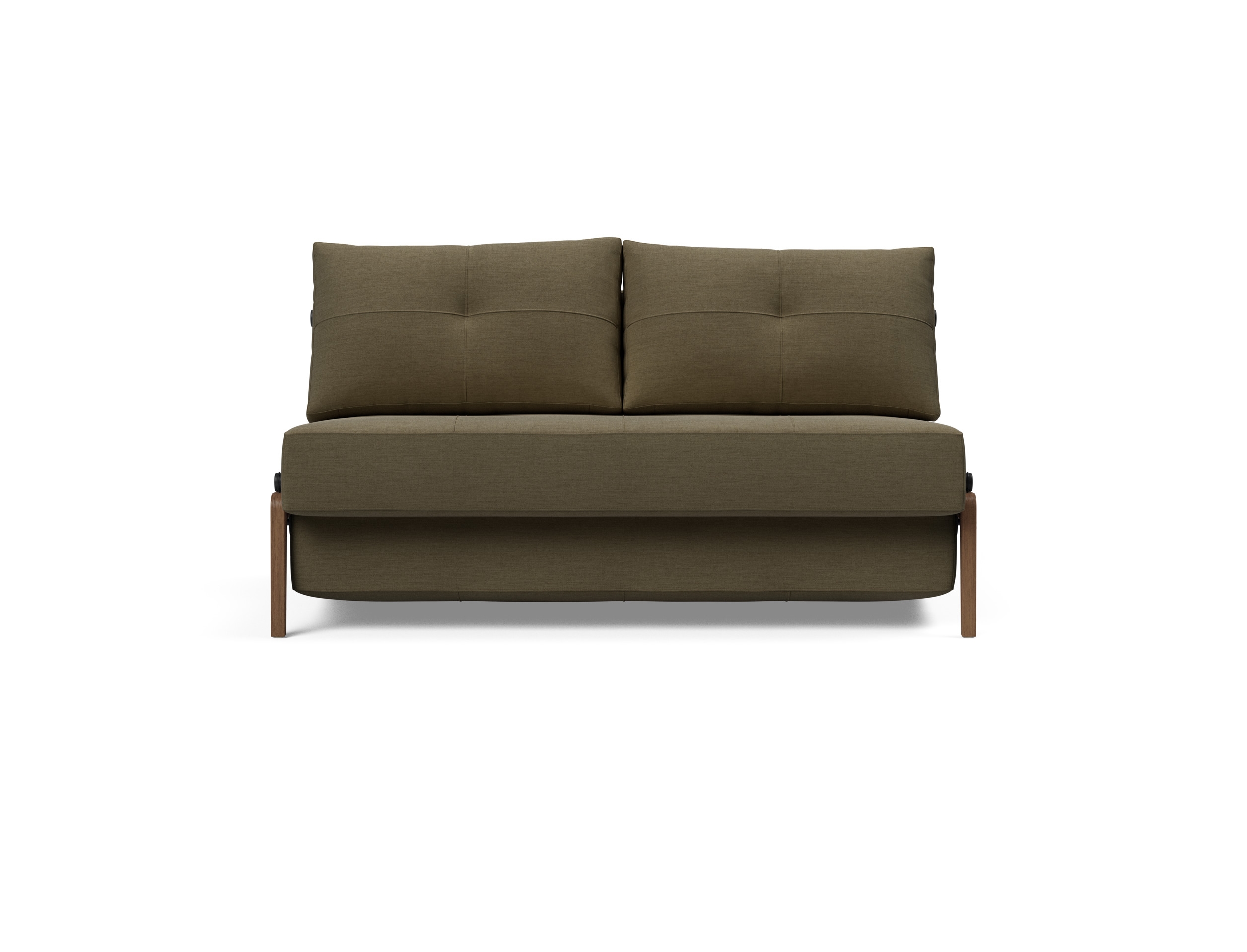 Cubed Deluxe Fabric Sofa Bed w/Dark Wood Legs, Full Size