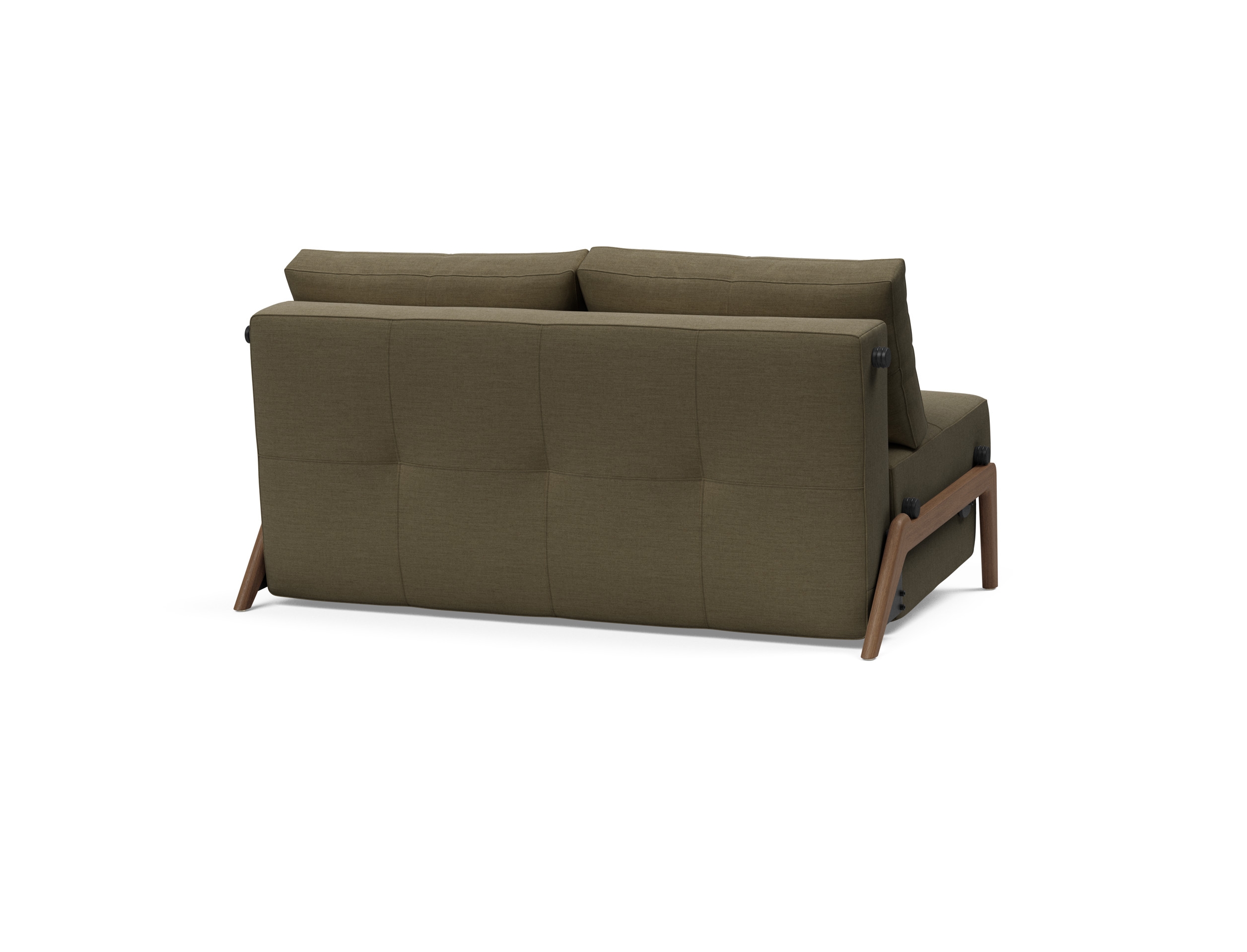 Cubed Deluxe Fabric Sofa Bed w/Dark Wood Legs, Full Size