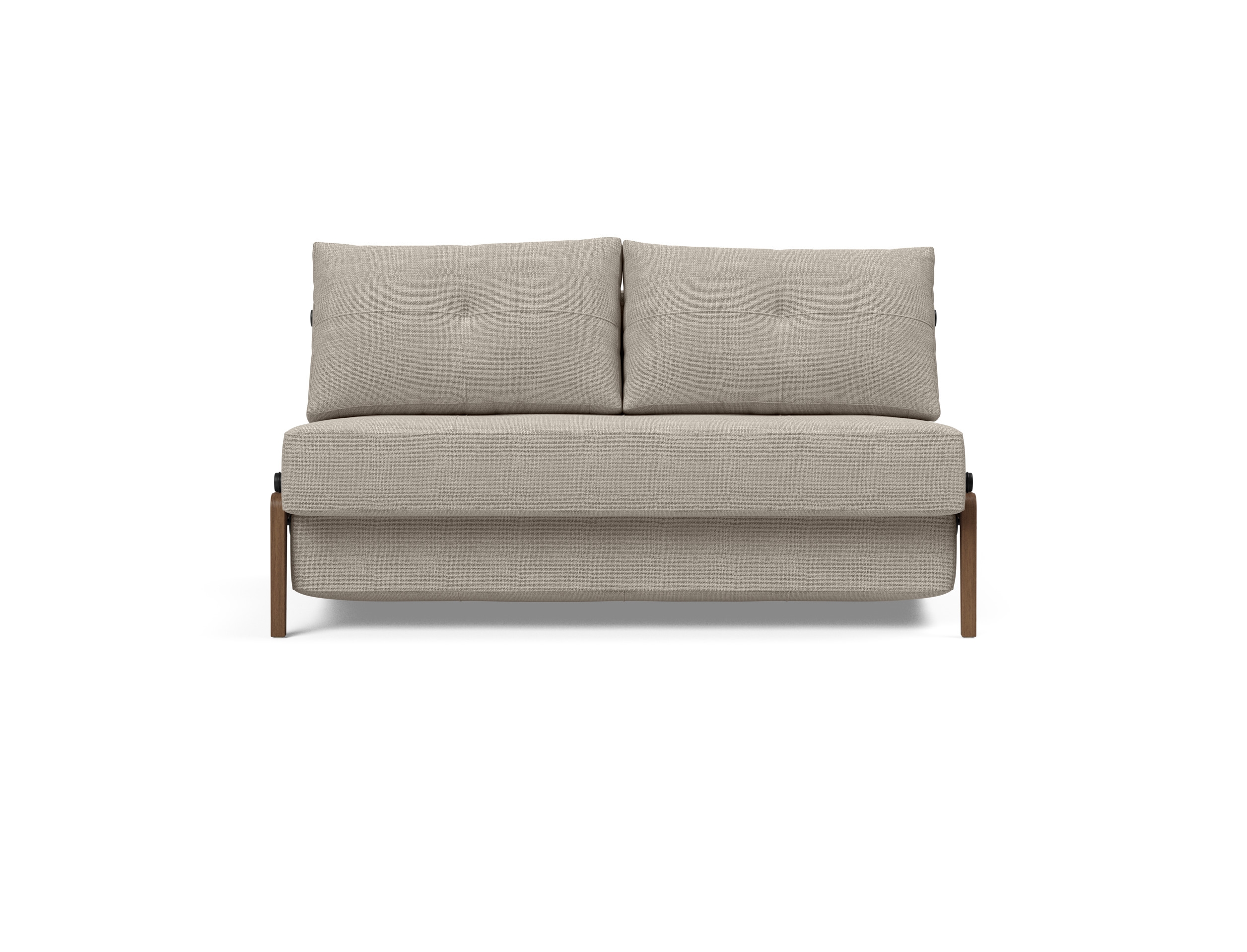 Cubed Deluxe Fabric Sofa Bed w/Dark Wood Legs, Full Size