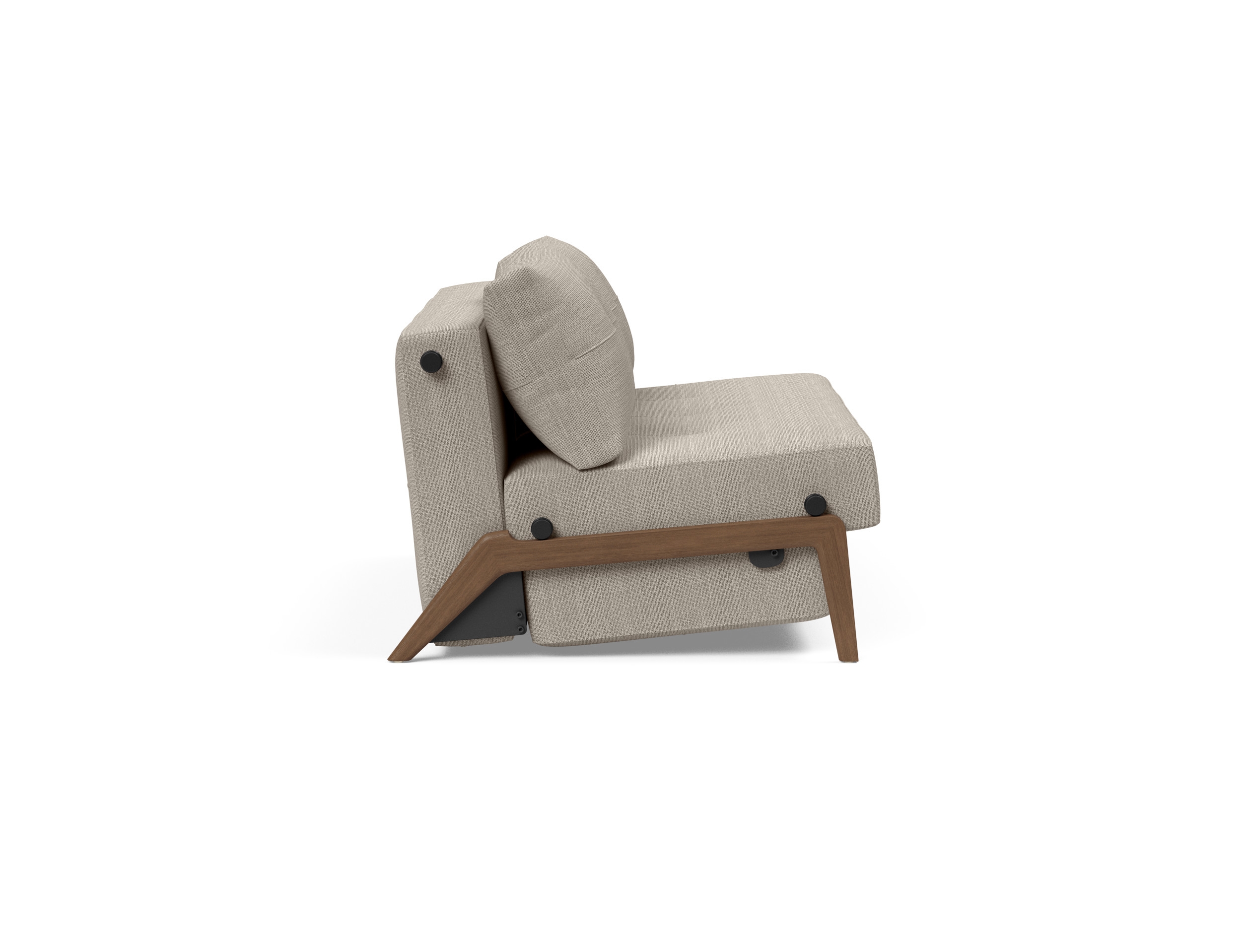 Cubed Deluxe Fabric Sofa Bed w/Dark Wood Legs, Full Size