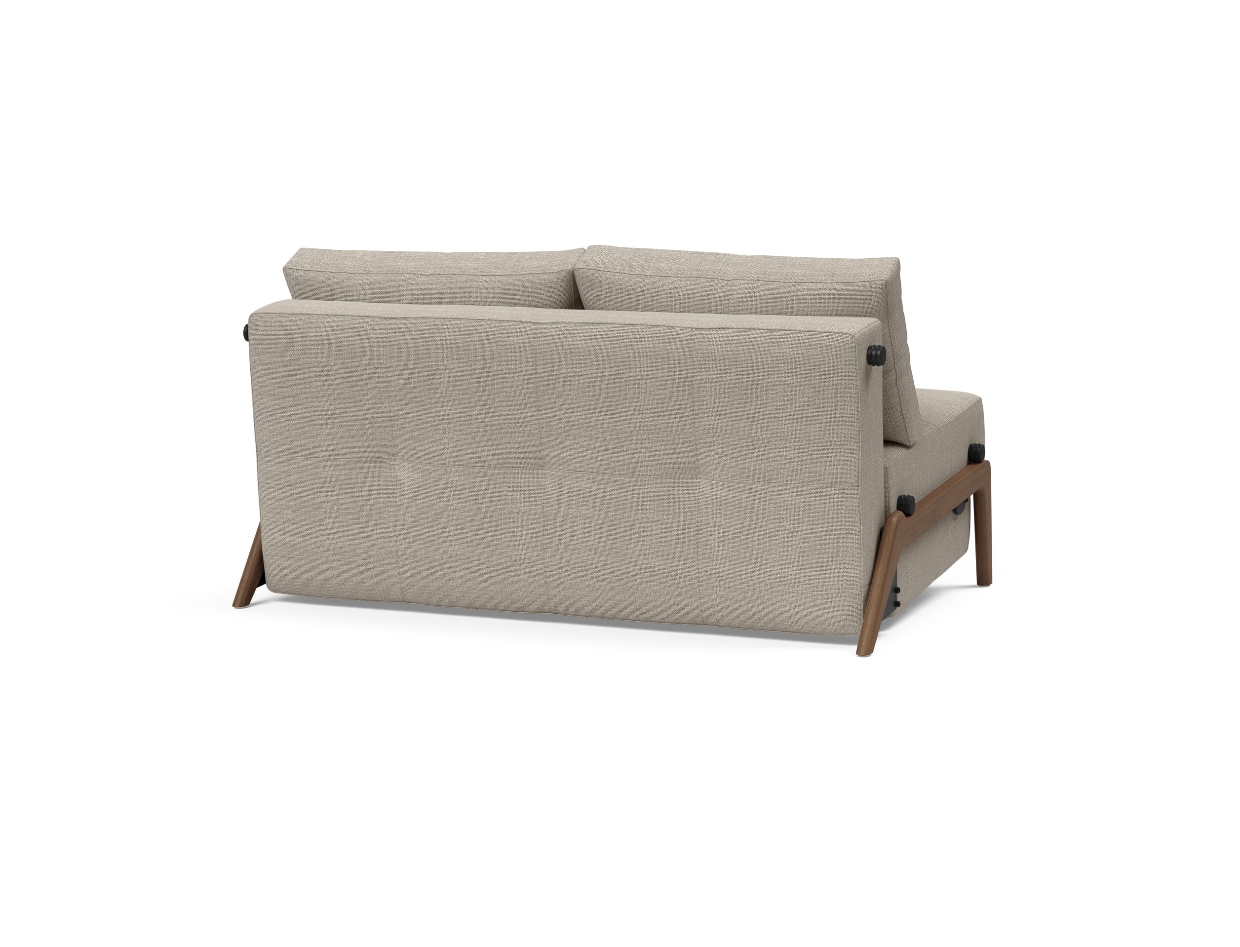 Cubed Deluxe Fabric Sofa Bed w/Dark Wood Legs, Full Size