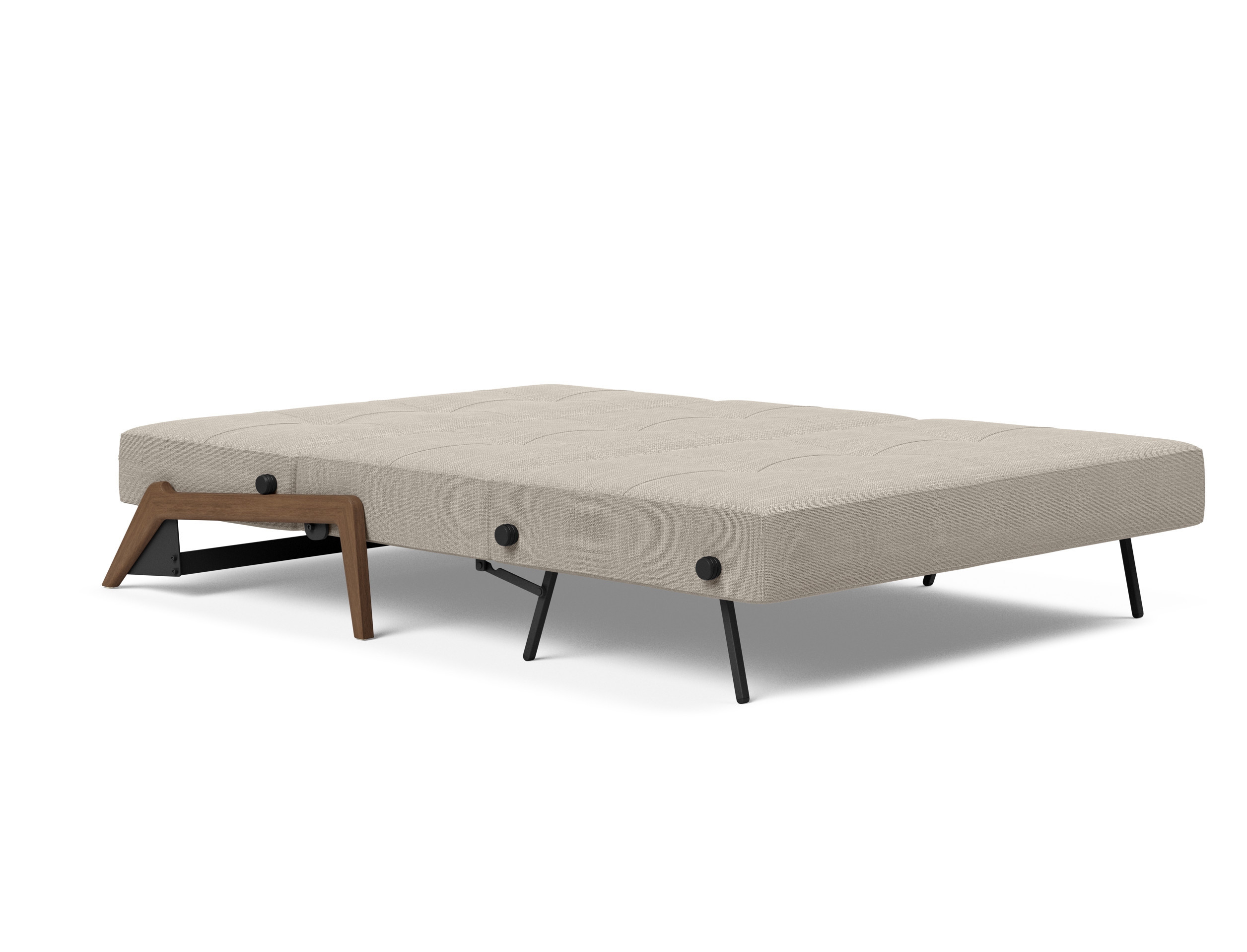 Cubed Deluxe Fabric Sofa Bed w/Dark Wood Legs, Full Size