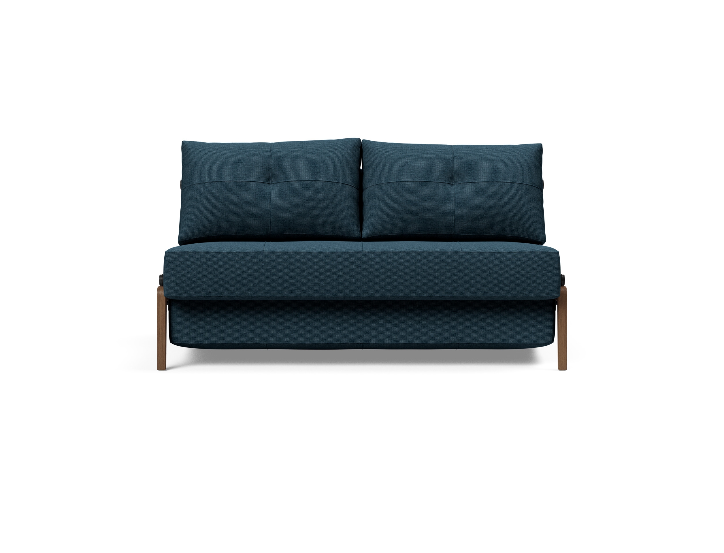 Cubed Deluxe Fabric Sofa Bed w/Dark Wood Legs, Full Size