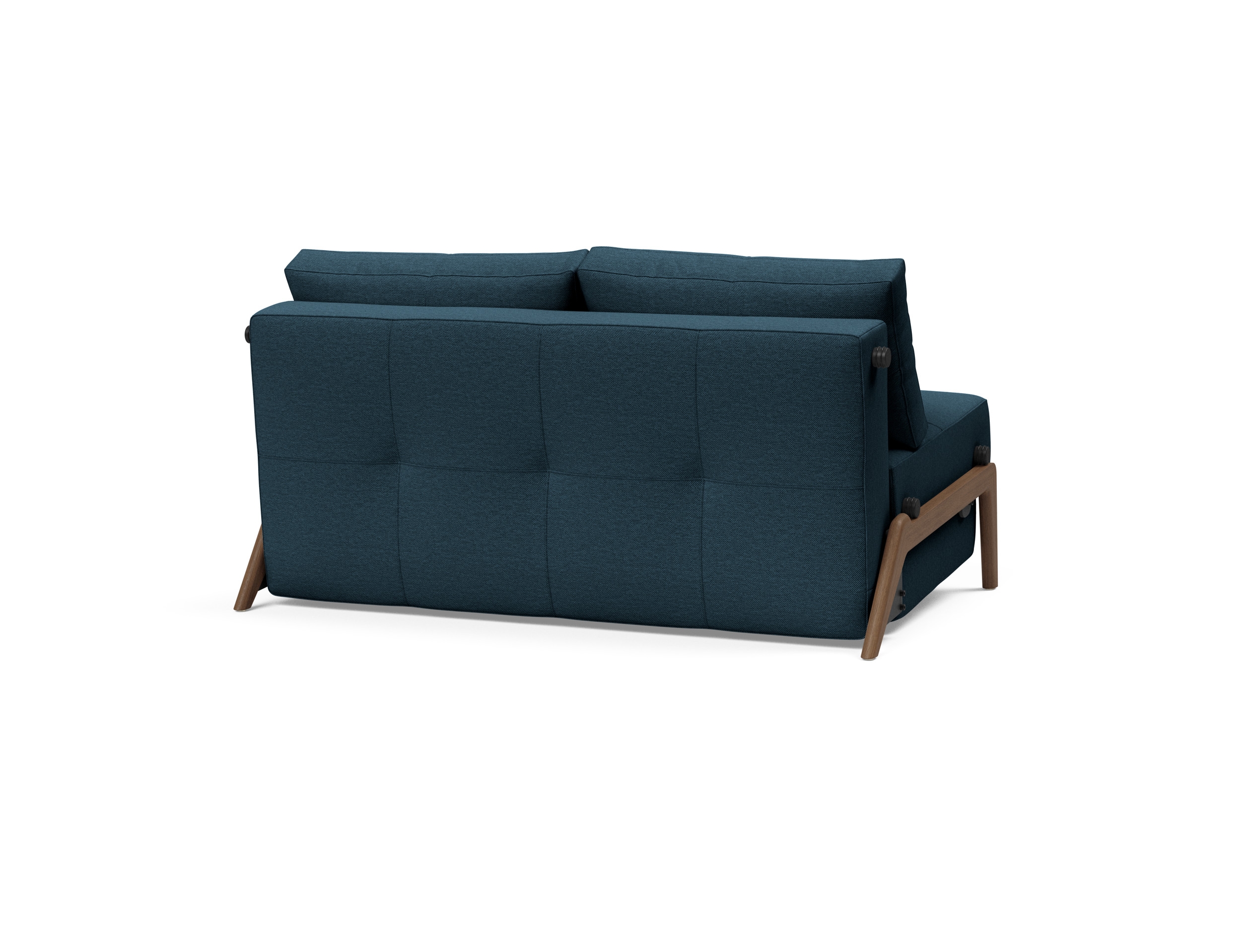 Cubed Deluxe Fabric Sofa Bed w/Dark Wood Legs, Full Size