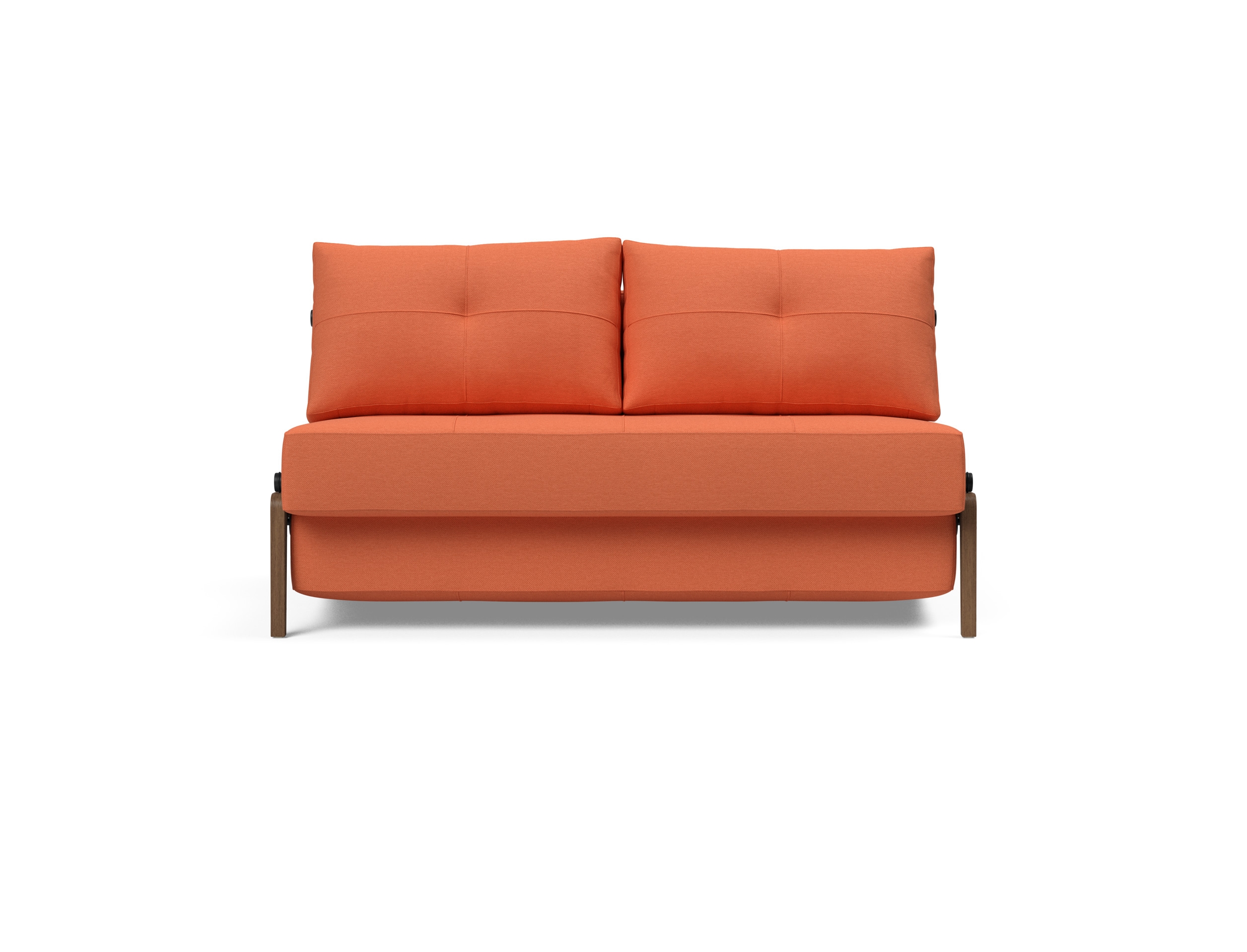 Cubed Deluxe Fabric Sofa Bed w/Dark Wood Legs, Full Size
