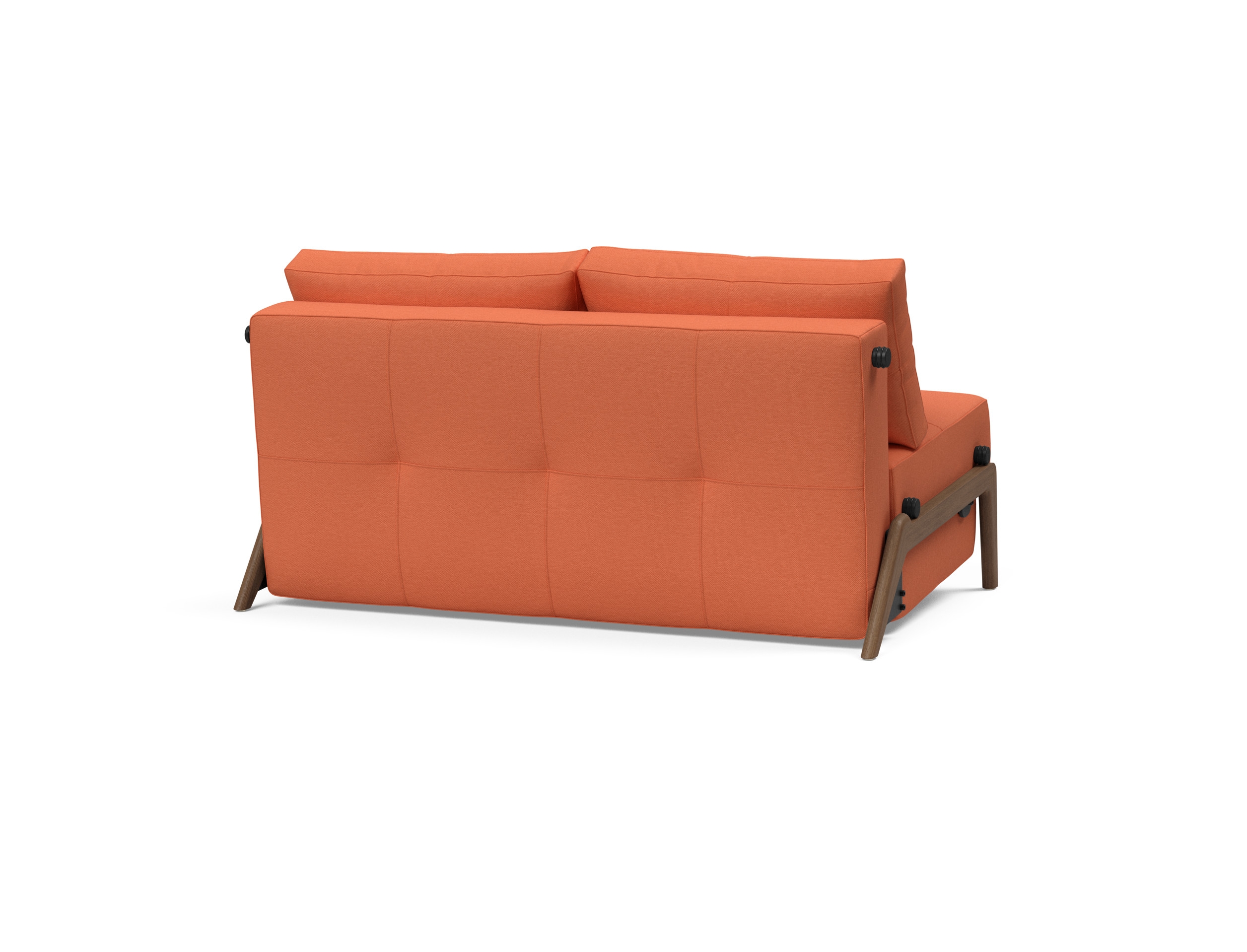 Cubed Deluxe Fabric Sofa Bed w/Dark Wood Legs, Full Size