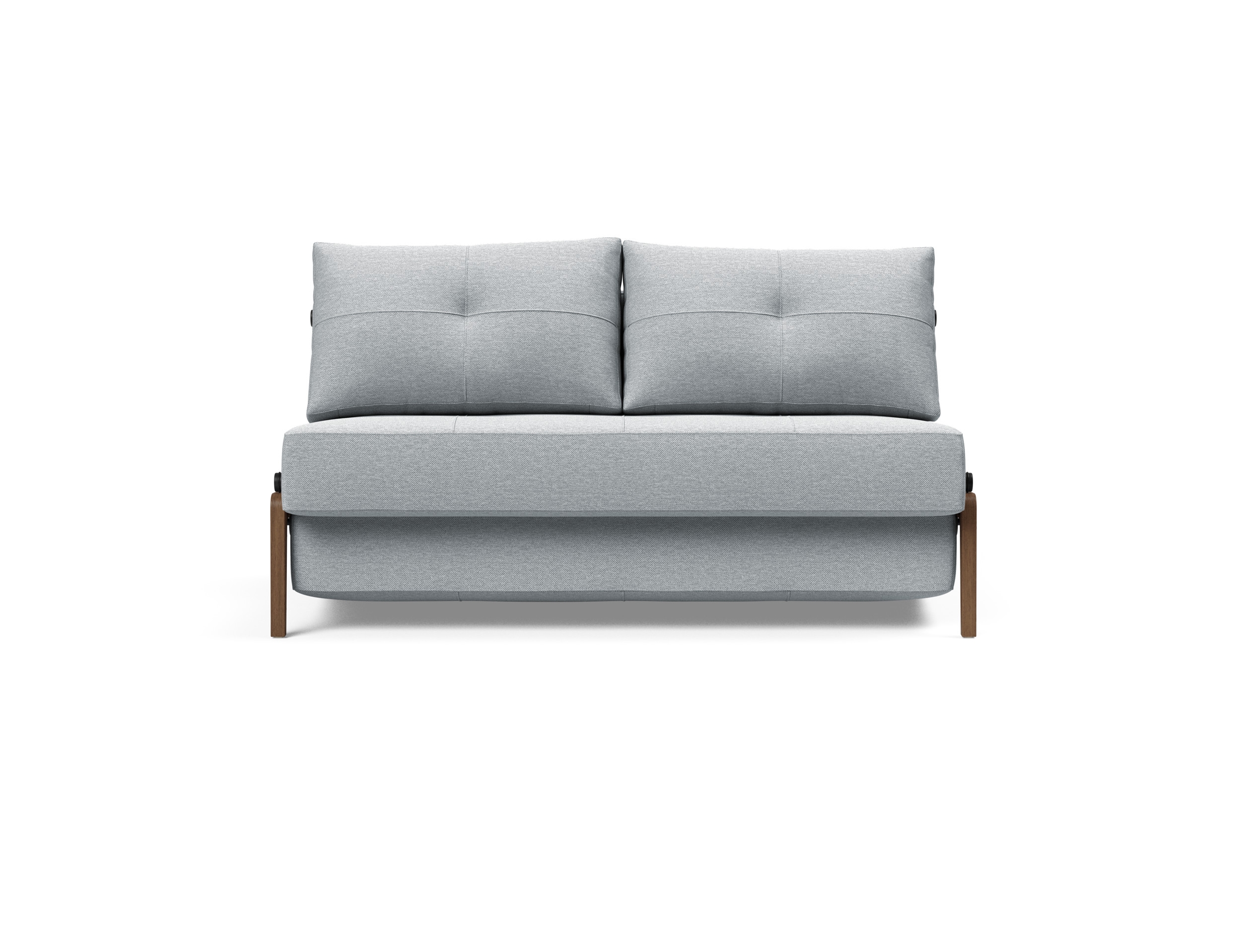 Cubed Deluxe Fabric Sofa Bed w/Dark Wood Legs, Full Size