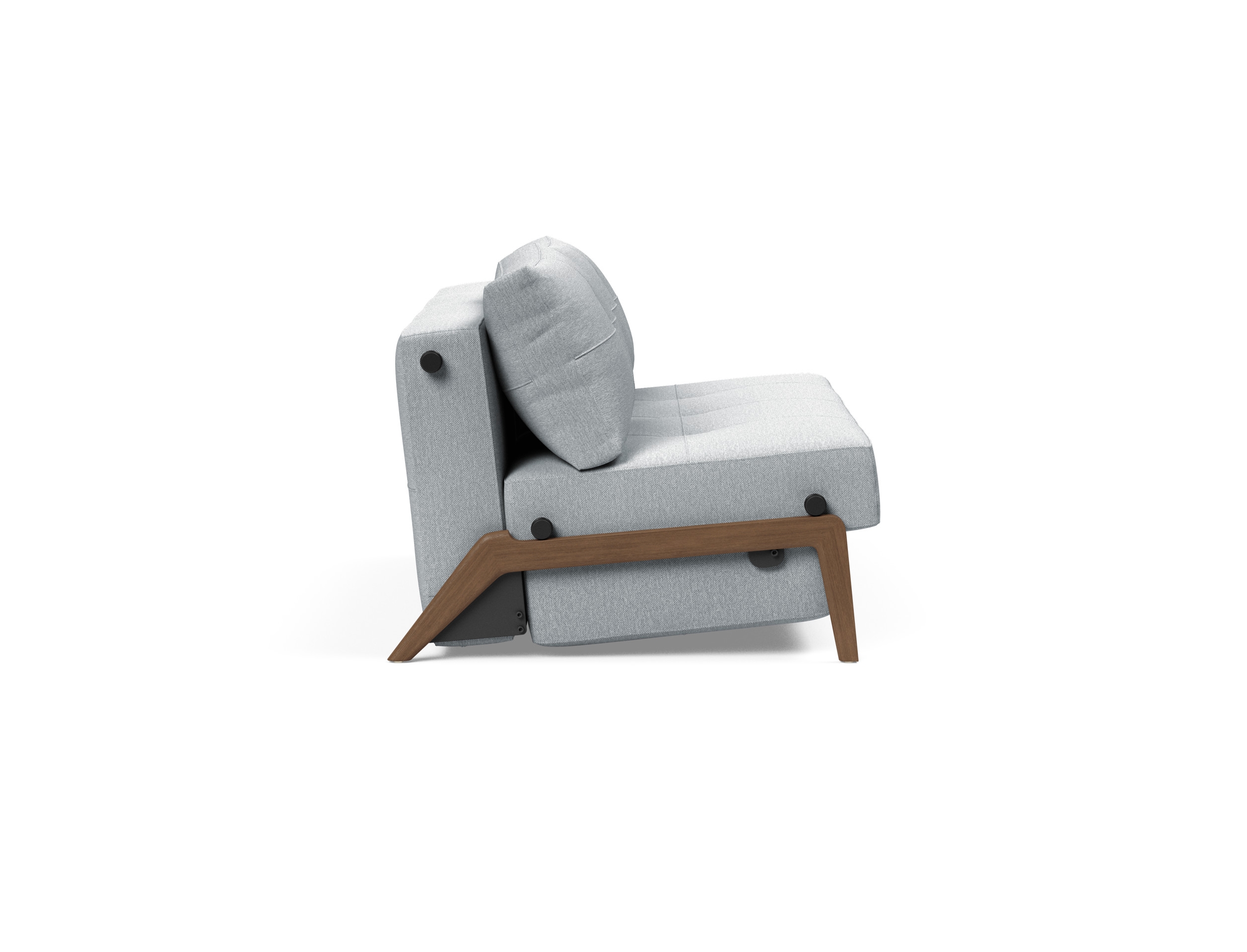 Cubed Deluxe Fabric Sofa Bed w/Dark Wood Legs, Full Size