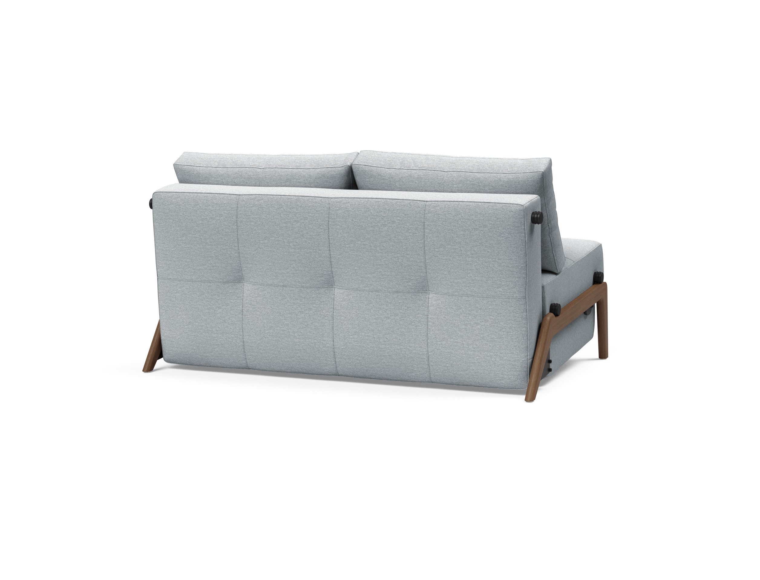 Cubed Deluxe Fabric Sofa Bed w/Dark Wood Legs, Full Size