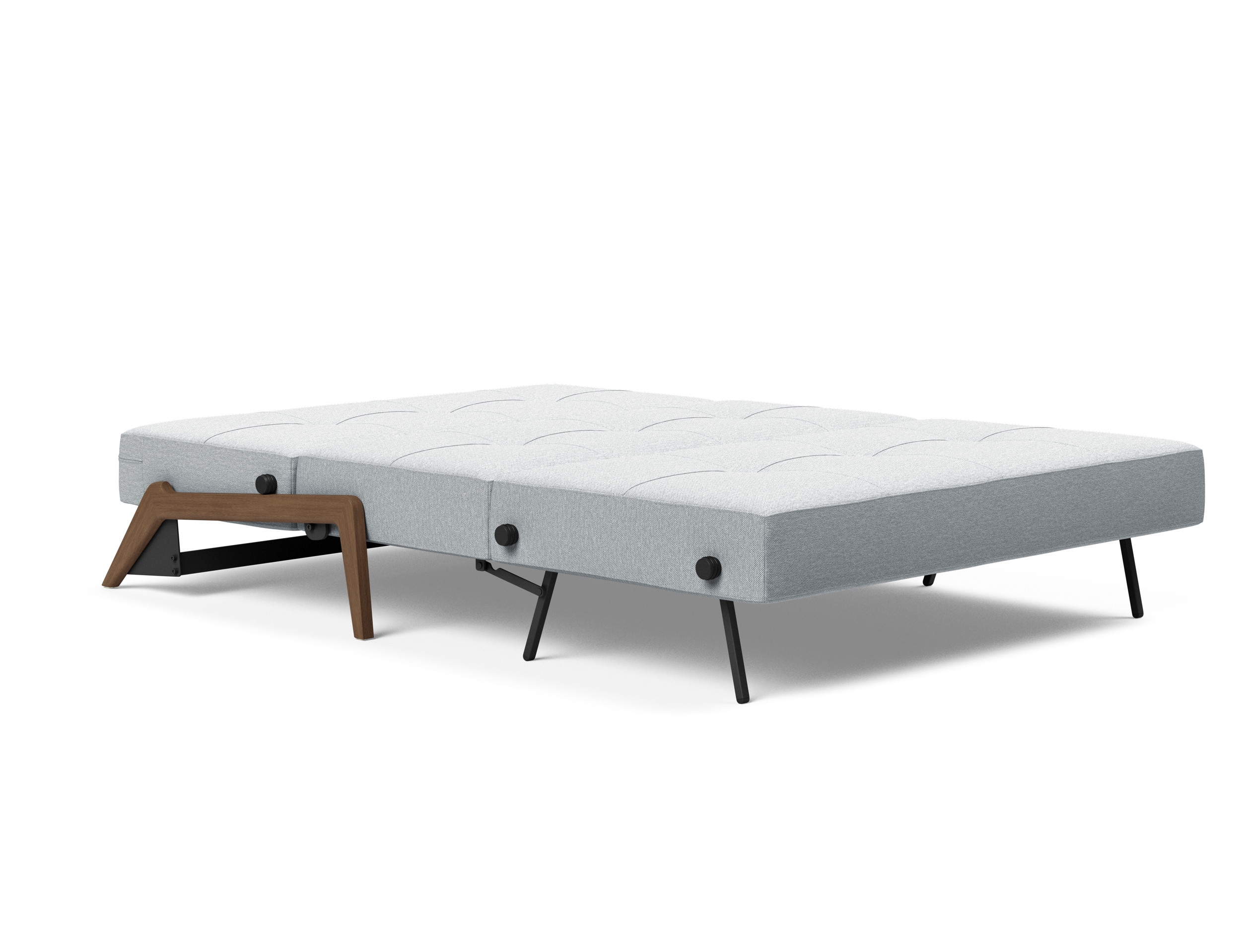 Cubed Deluxe Fabric Sofa Bed w/Dark Wood Legs, Full Size