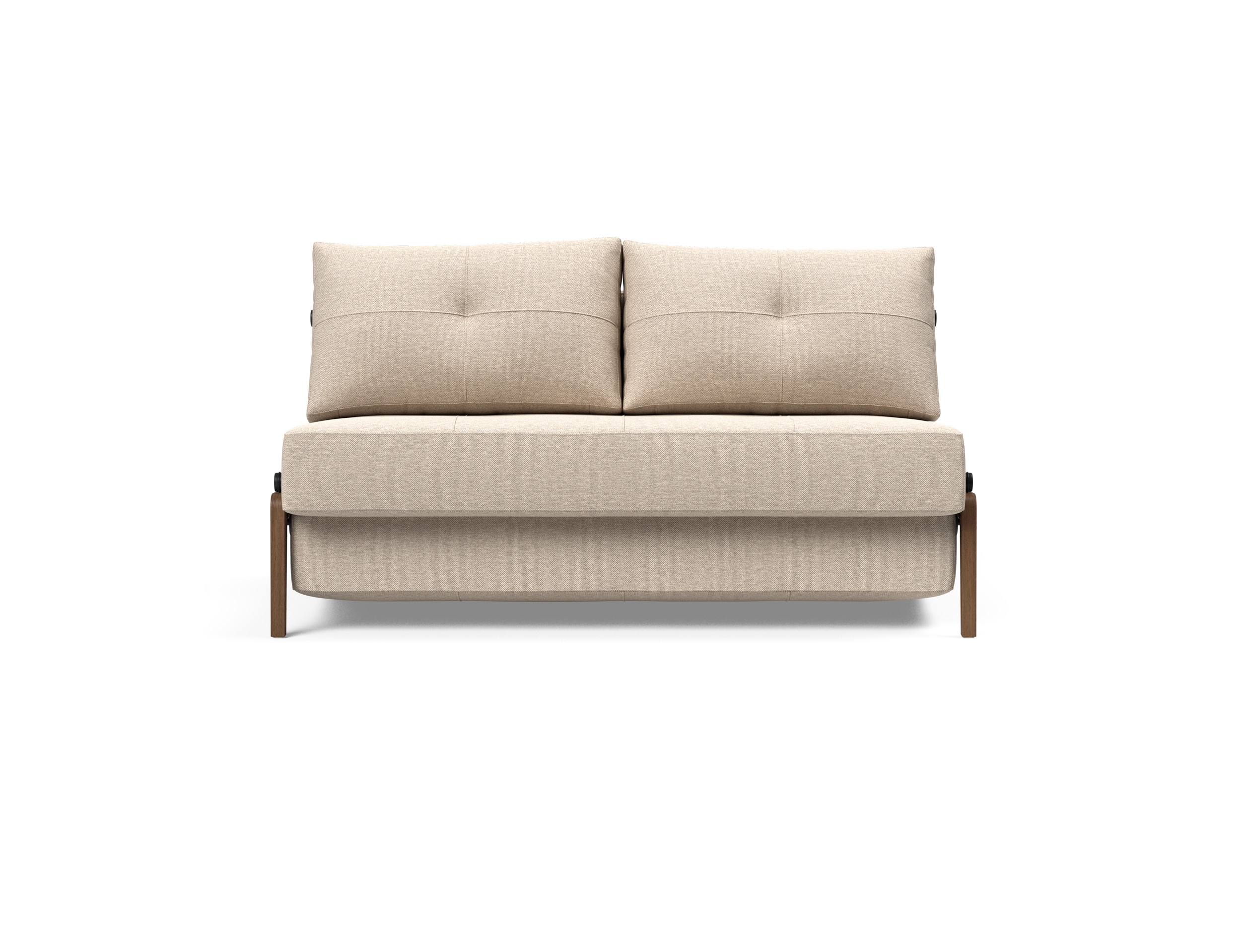 Cubed Deluxe Fabric Sofa Bed w/Dark Wood Legs, Full Size