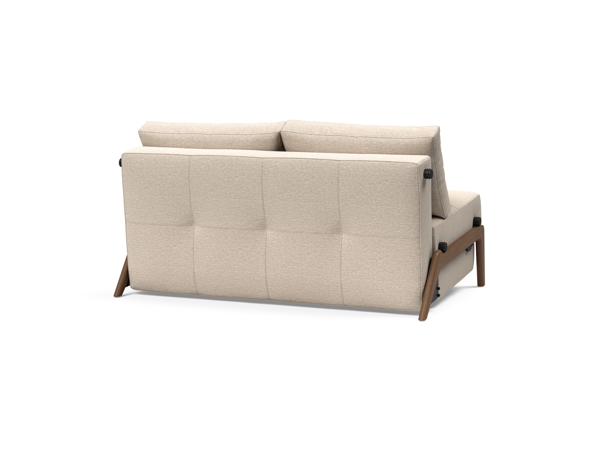 Cubed Deluxe Fabric Sofa Bed w/Dark Wood Legs, Full Size