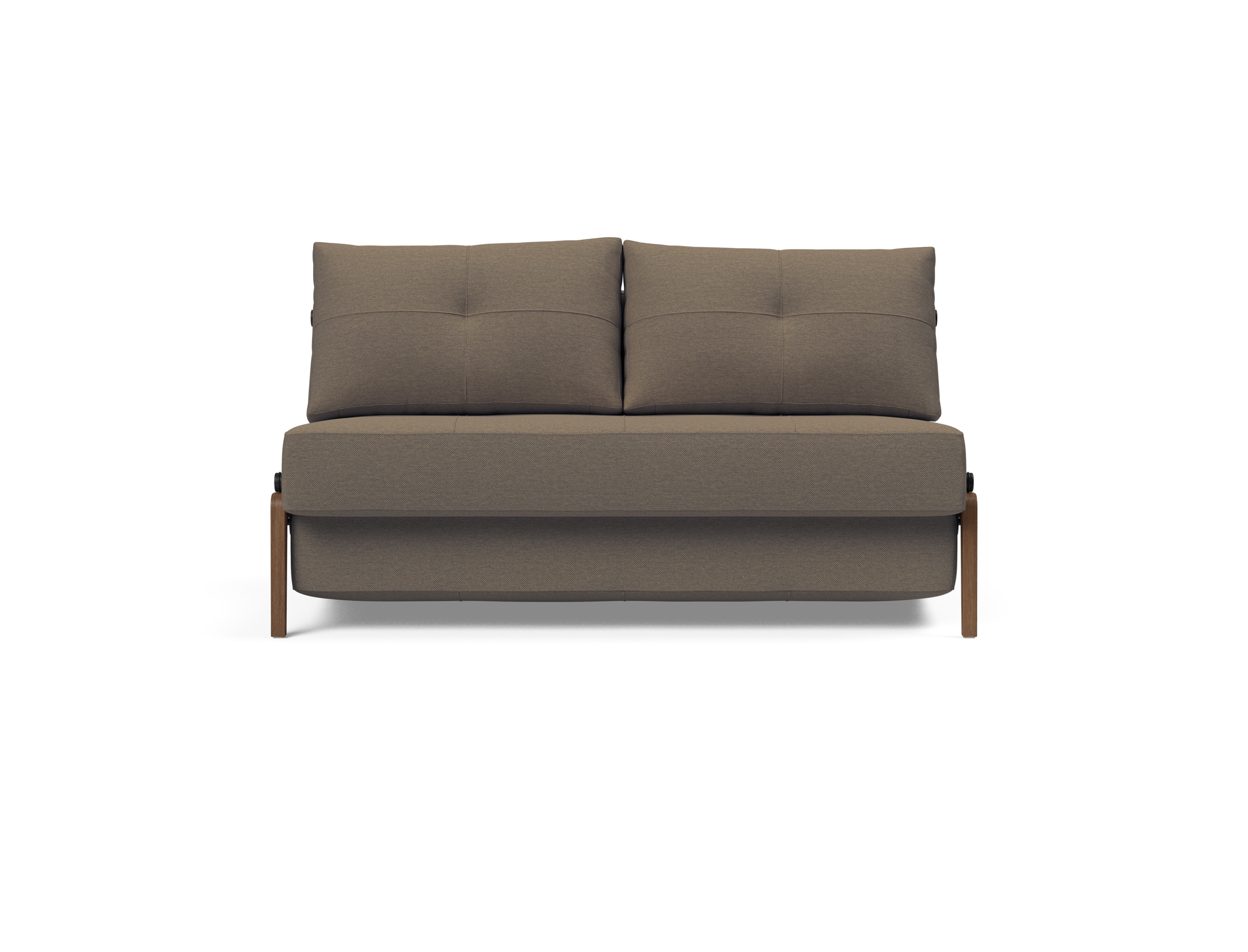 Cubed Deluxe Fabric Sofa Bed w/Dark Wood Legs, Full Size