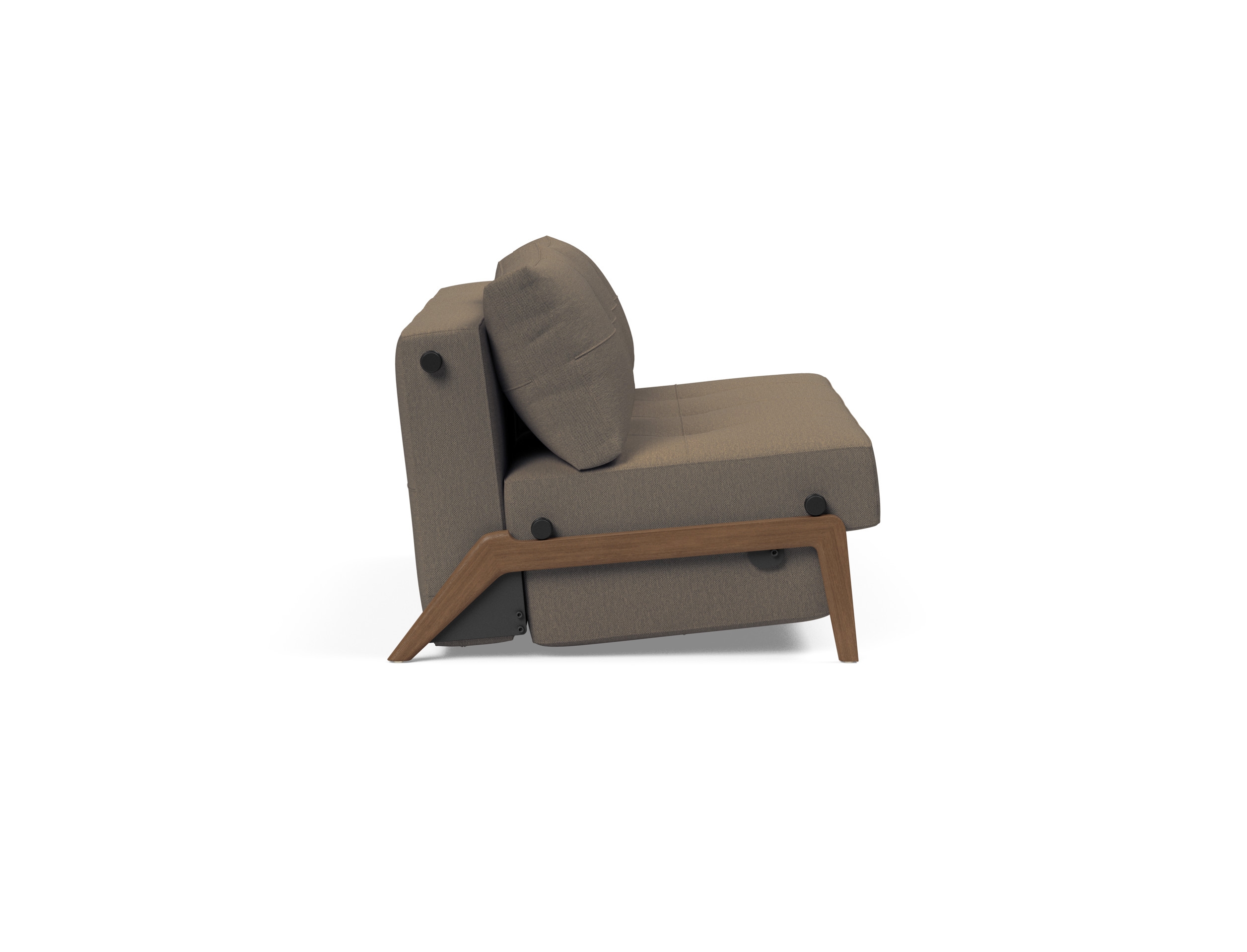 Cubed Deluxe Fabric Sofa Bed w/Dark Wood Legs, Full Size