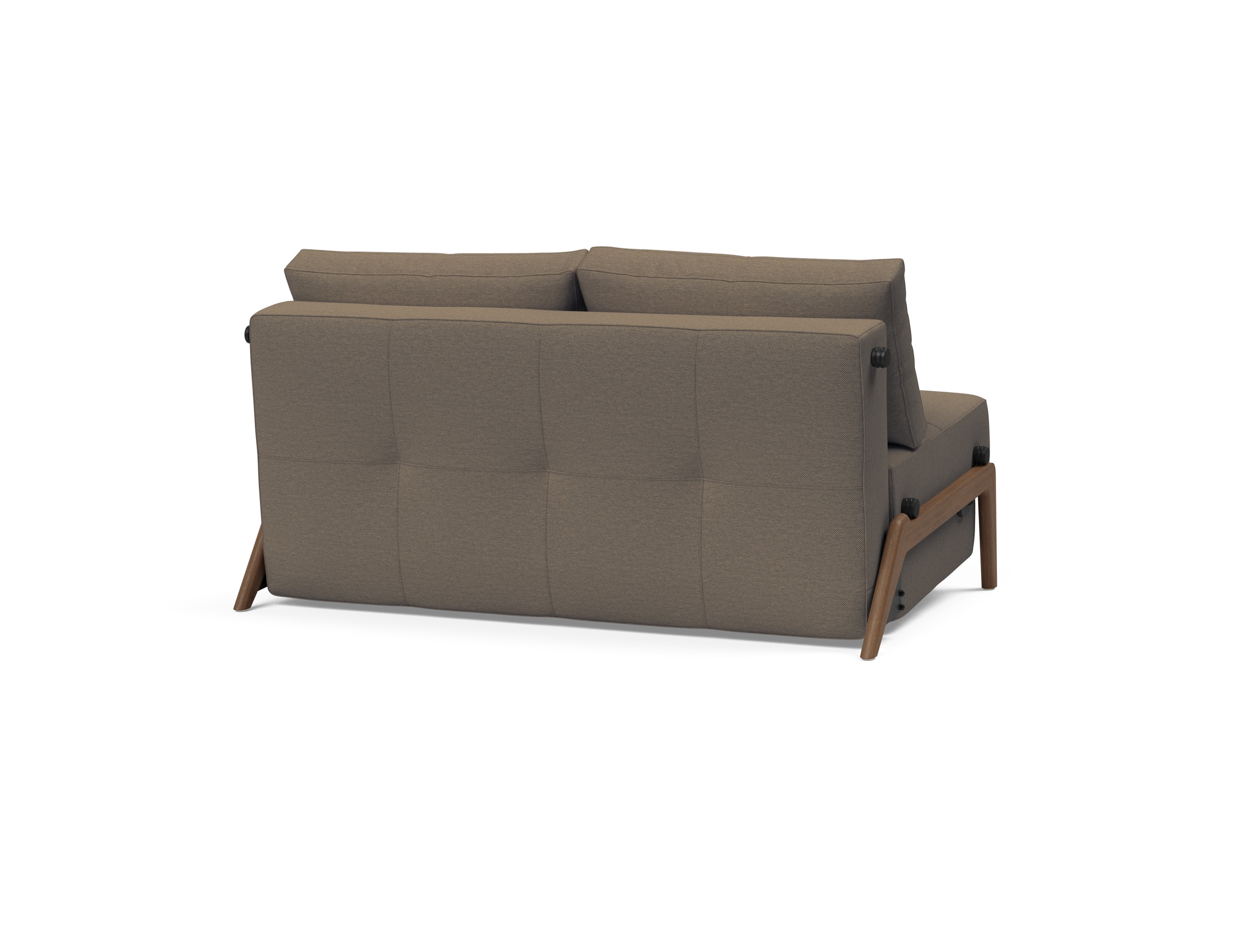 Cubed Deluxe Fabric Sofa Bed w/Dark Wood Legs, Full Size