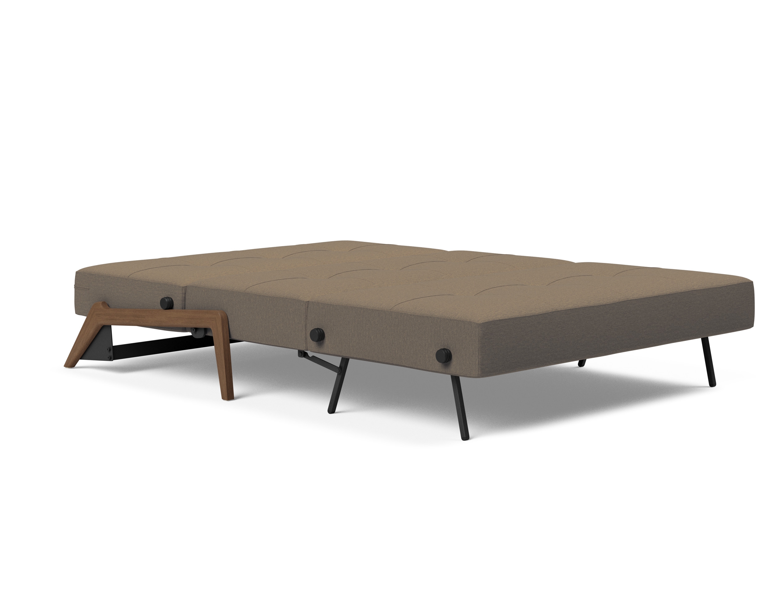 Cubed Deluxe Fabric Sofa Bed w/Dark Wood Legs, Full Size