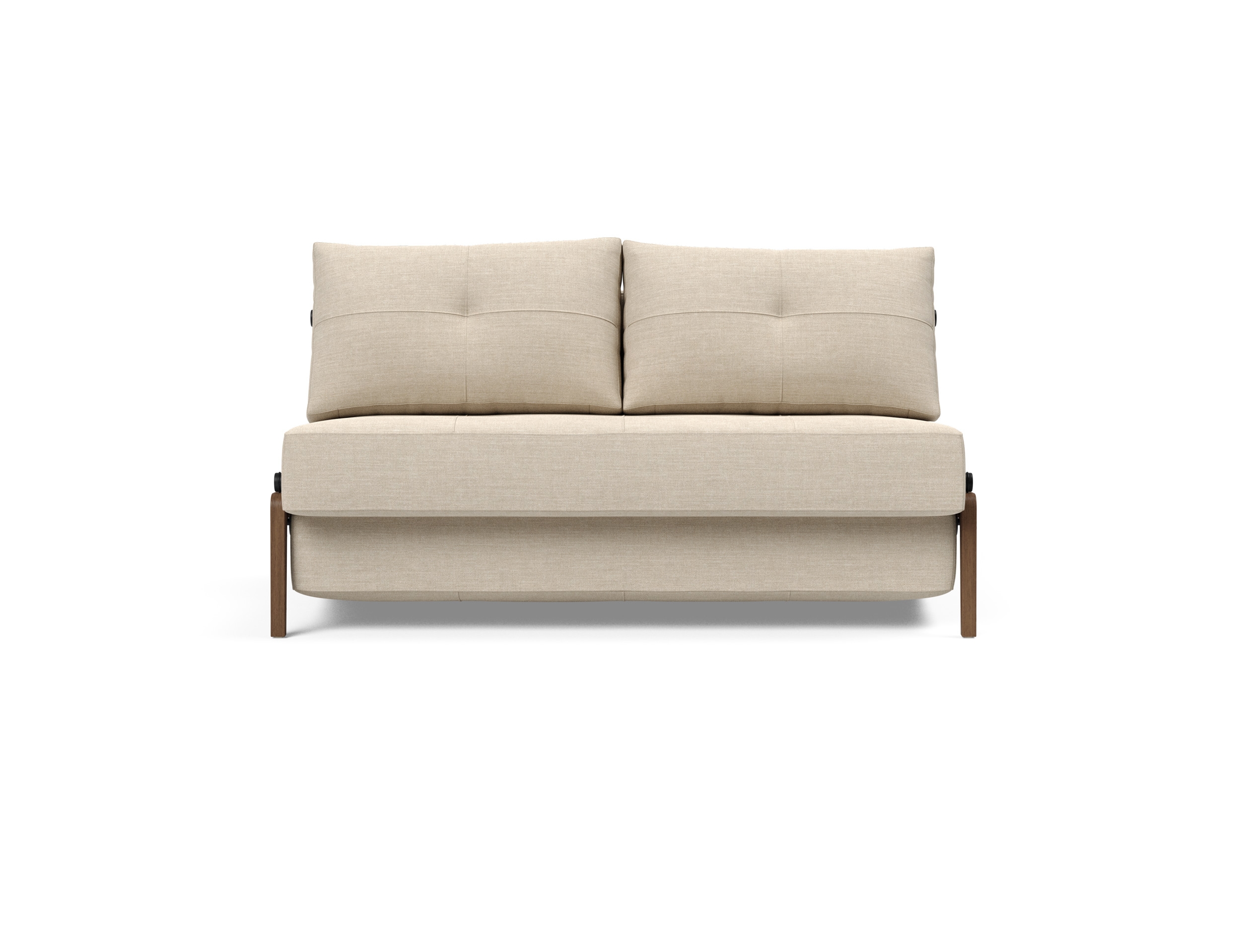 Cubed Deluxe Fabric Sofa Bed w/Dark Wood Legs, Full Size